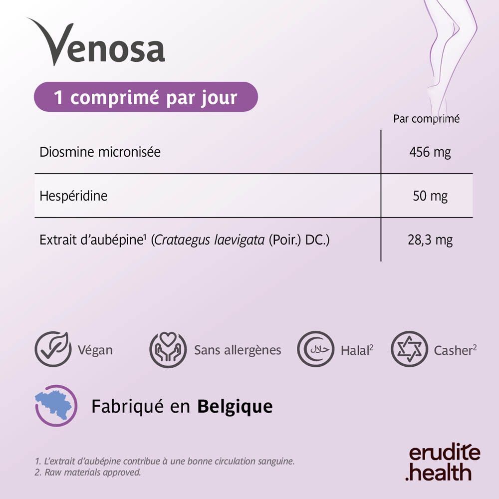 Venosa: Diosmine, Hespéridine, extrait d'aubépine. Trenker.