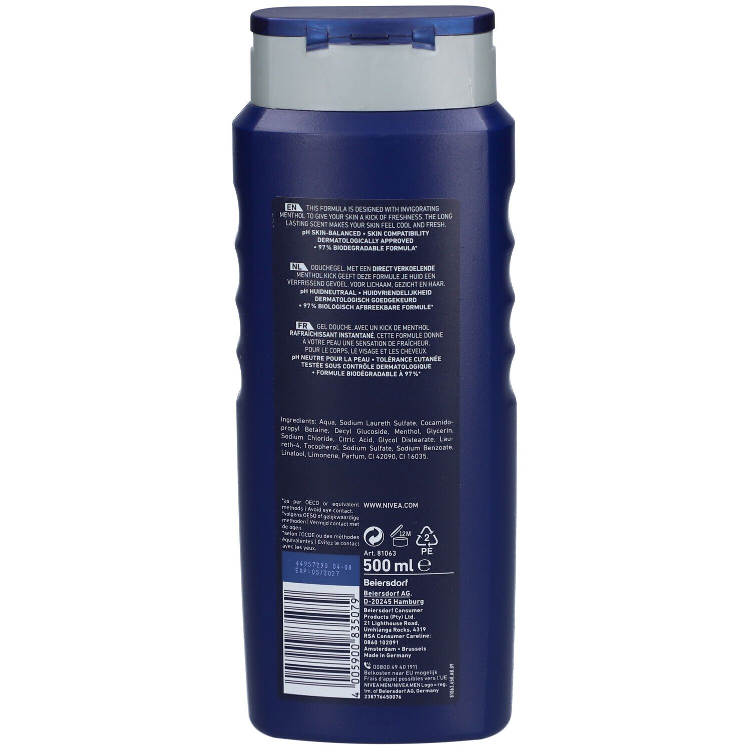 Nivea Men Gel Douche Cool Kick
