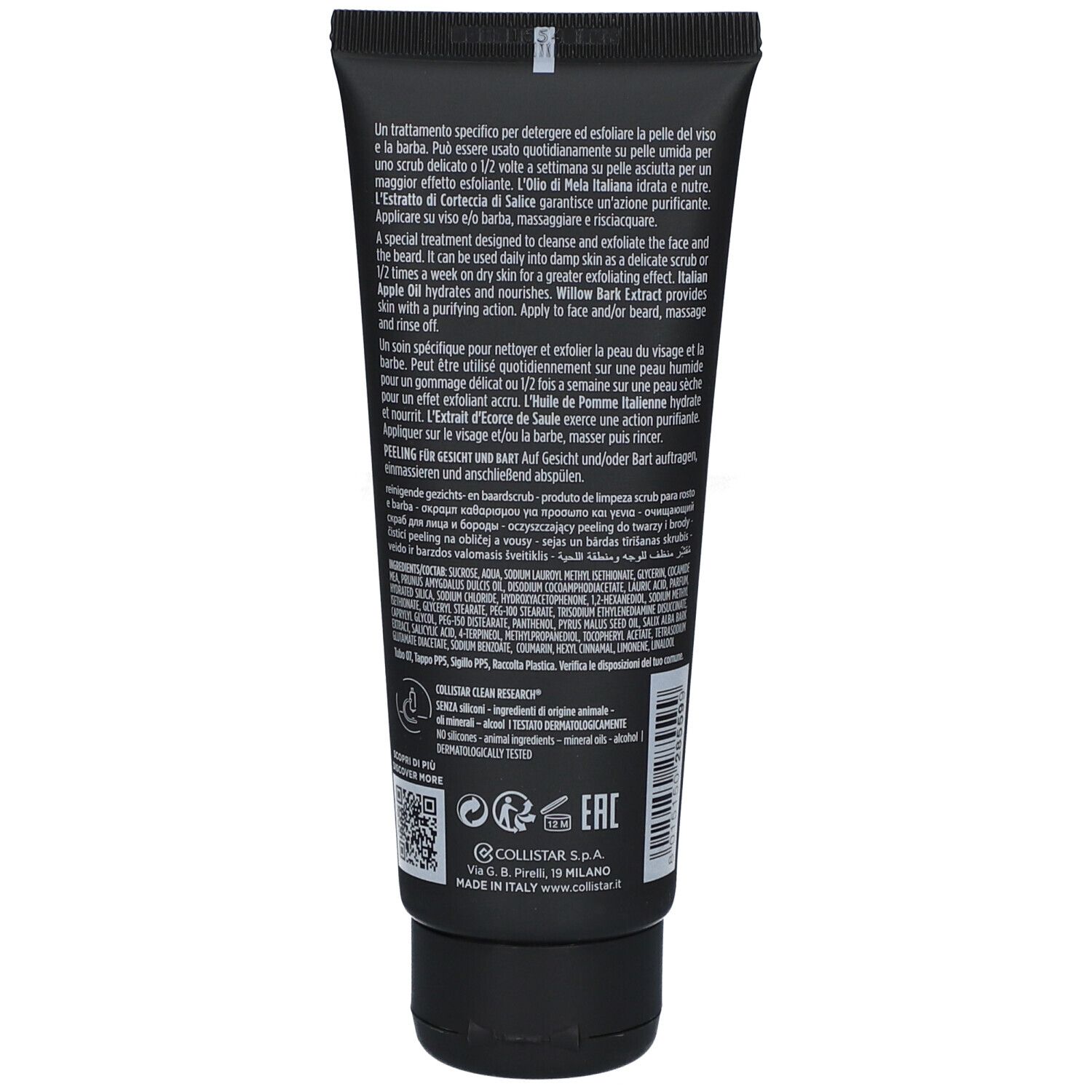 Collistar Men Nettoyant Exfoliant Visage et Barbe