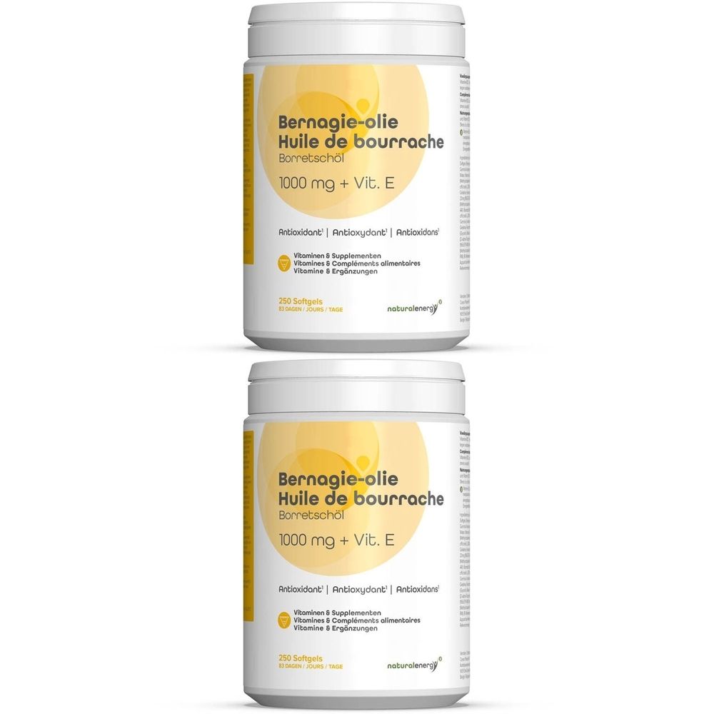 Natural Energy Huile de Bourrache 1000mg + Vitamine E