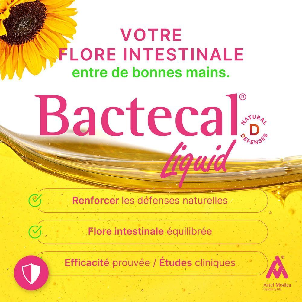 Bactecal Liquid pour la flore intestinale : renforce les défenses, flore intestinale équilibrée, efficacité prouvée.