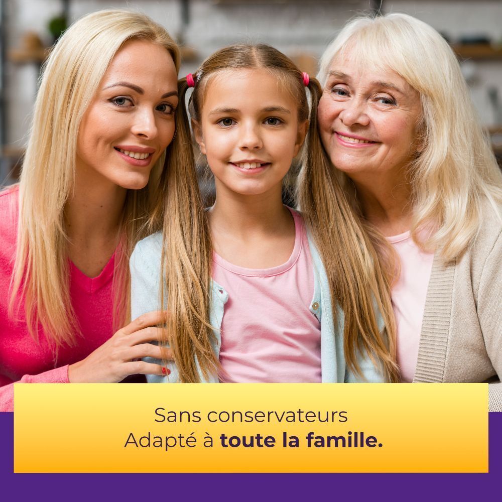 Trois femmes et une fille. Texte: Sans conservateurs. Adapté à toute la famille.