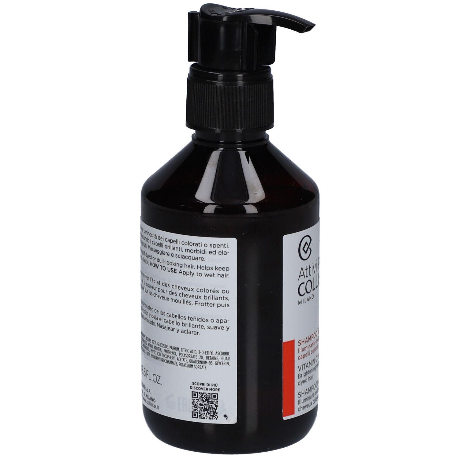 Collistar Shampooing Vitamine C Illuminant revitalisant cheveux colorés