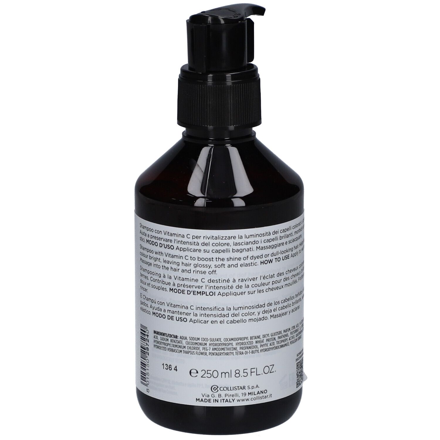 Collistar Shampooing Vitamine C Illuminant revitalisant cheveux colorés