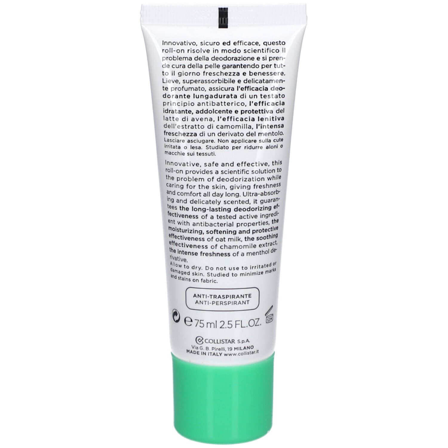 Collistar Déodorant Multi-Actif 24 Heures Roll-on au lait d'avoine
