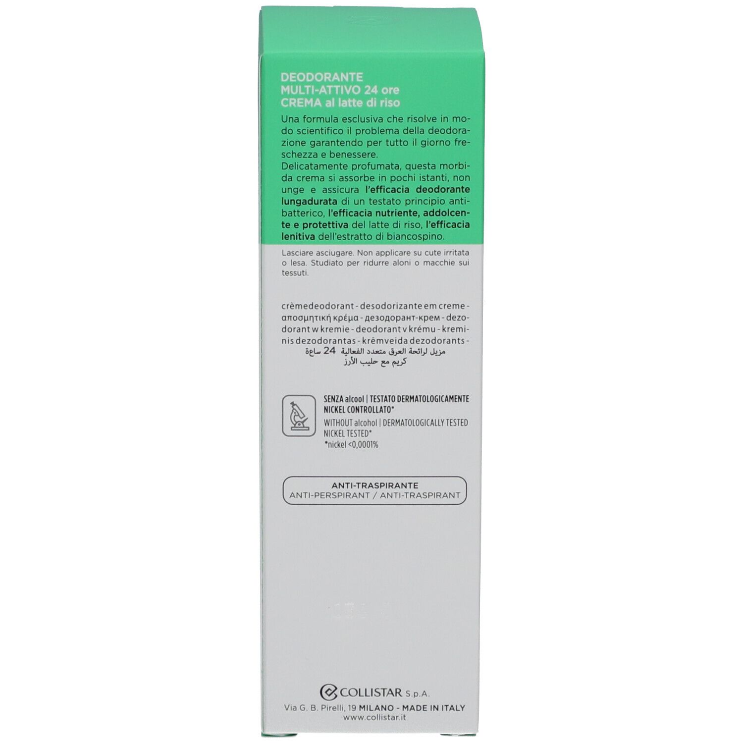 Collistar Déodorant Multi-Actif 24 heures Crème