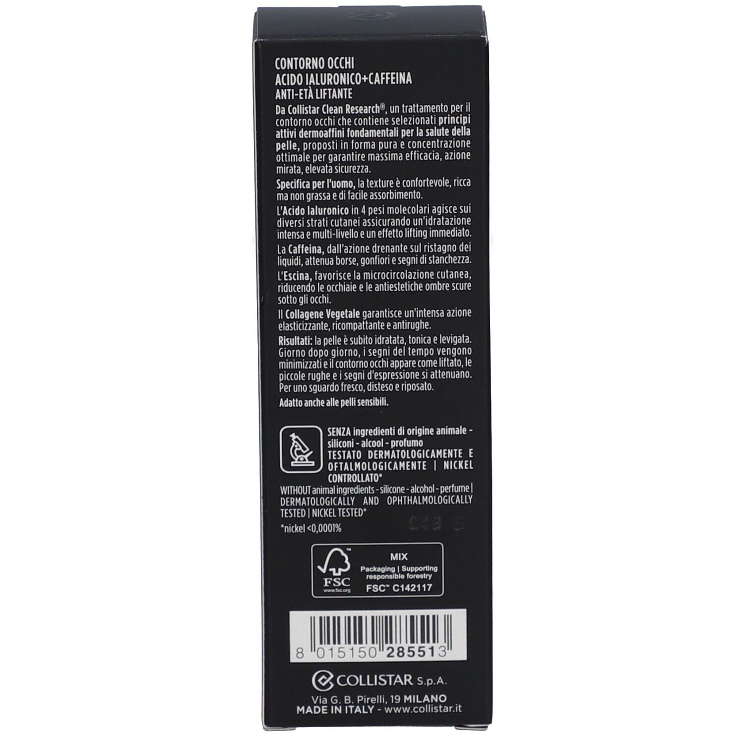 Collistar Men Contour Yeux Acide Hyaluronique + Caféine