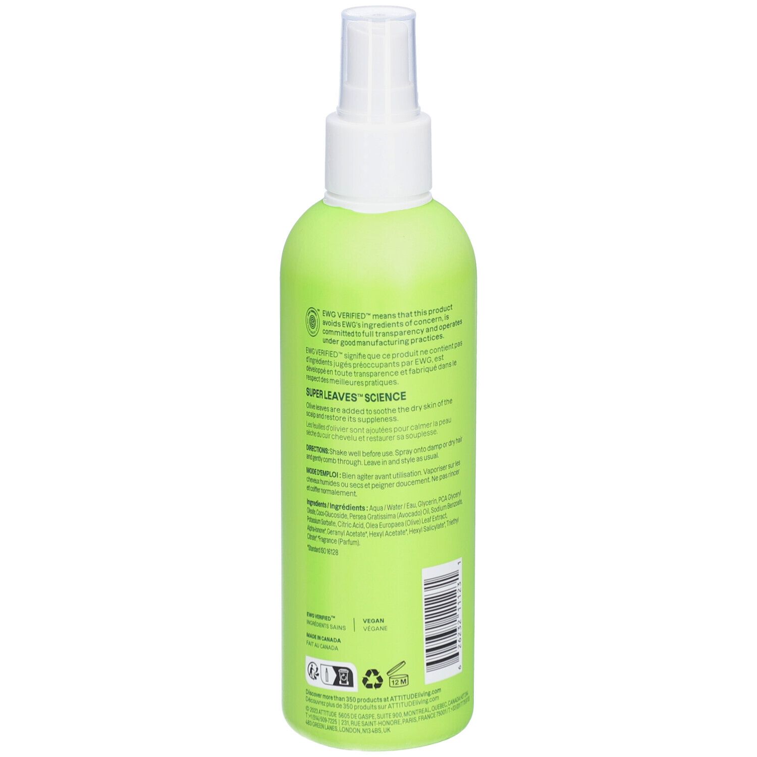 ATTITUDE Super leaves™ Démêlant Cheveux | Huile d'avocat et Feuilles d'oranger