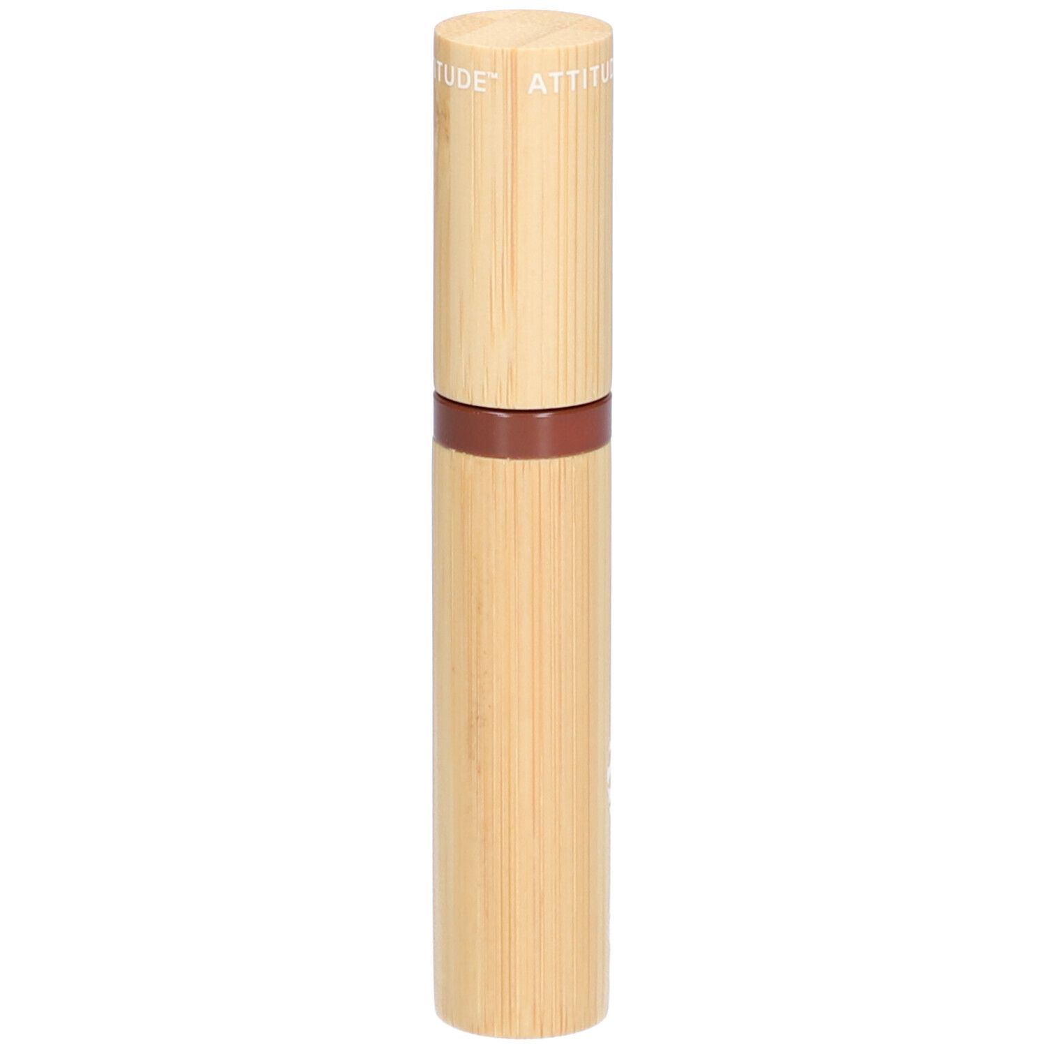 Sérum mascara avec design bambou. Centre marron, bouchon avec ATTITUDE.