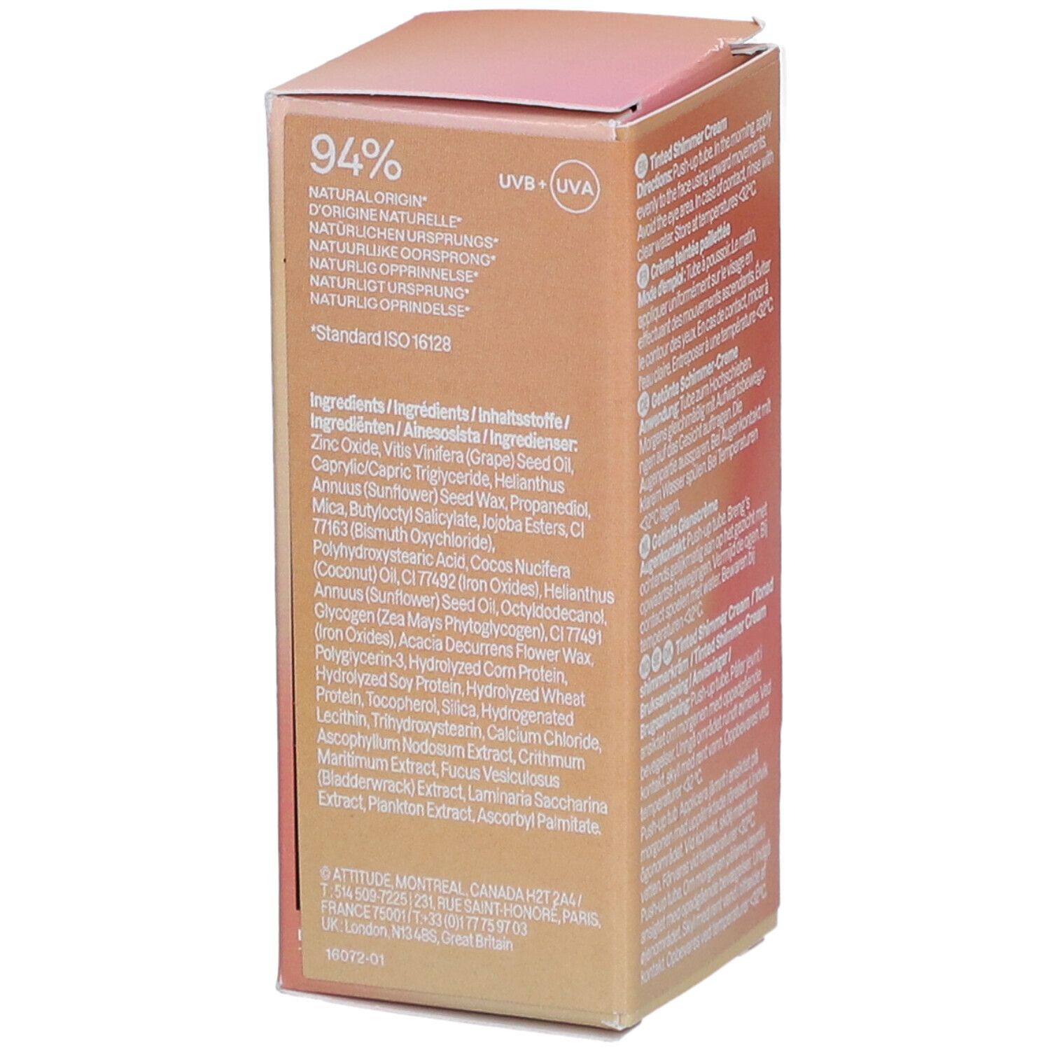 Attitude Oceanly Phyto Sun | Crème Teintée Pailletée SPF30
