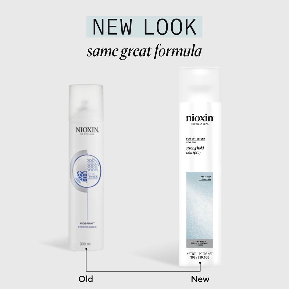 Nioxin Strong Hold Hairspray, bombe de 300g.