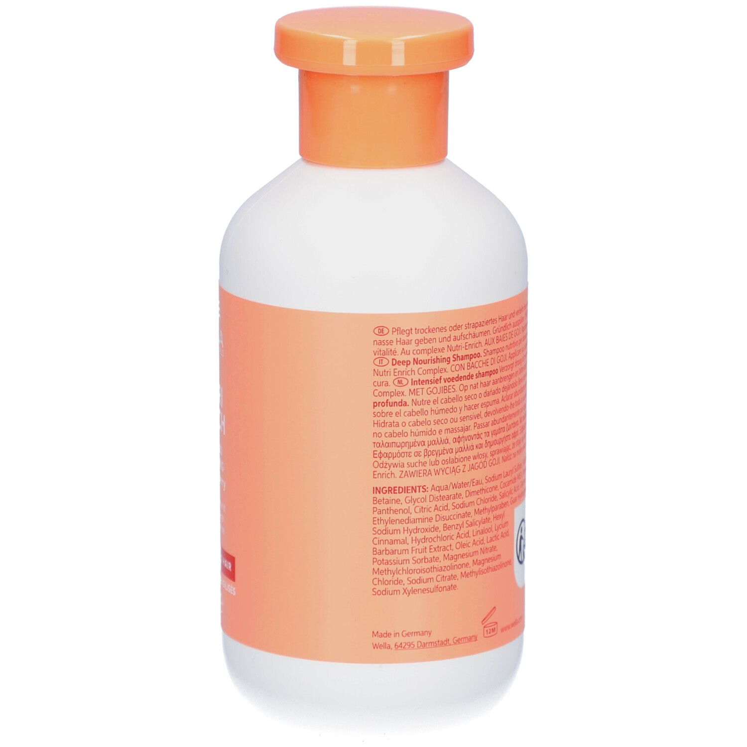 Dos du flacon blanc, bouchon orange. Texte. Inscription : Invigo.