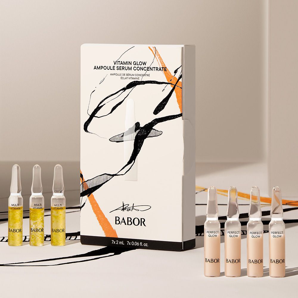 Babor Vitamin Glow Ampoule Sérum Concentré et ampoules. Emballage et ampoules.