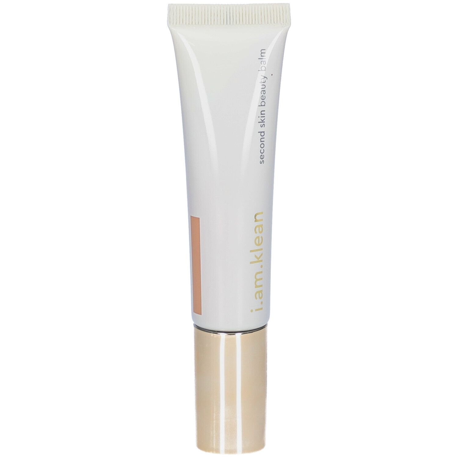 Tube de crème avec bouchon doré. Inscription : i.am.klean, second skin beauty balm.