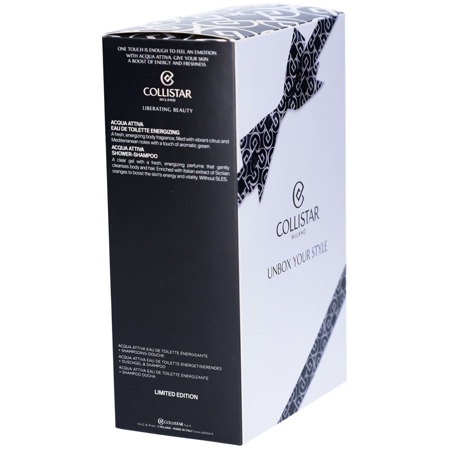 Coffret cadeau Collistar pour homme : eau de toilette et gel douche. Contient des informations produit.