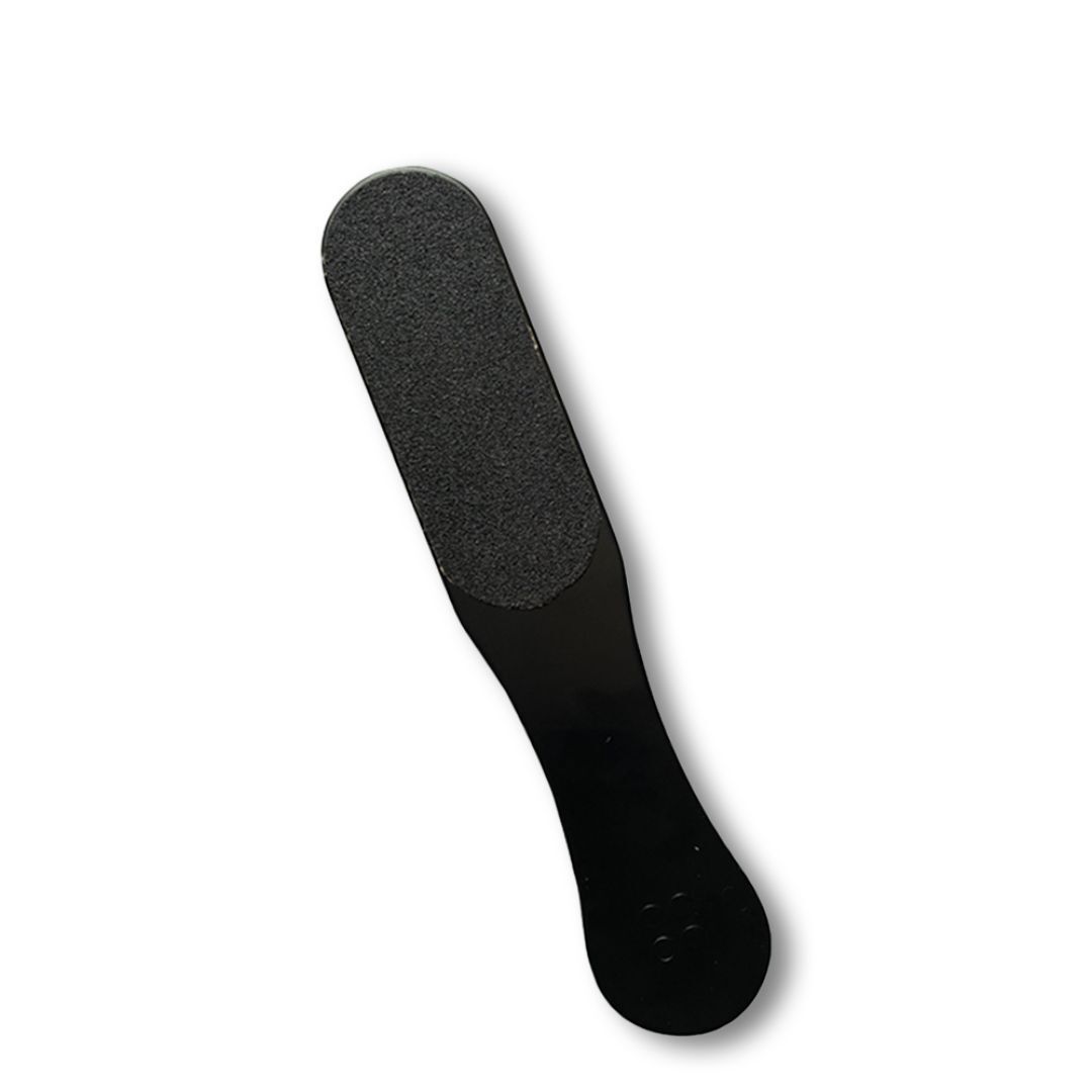 Lime à pieds noire. Surface de préhension et surface abrasive. Marque non visible.