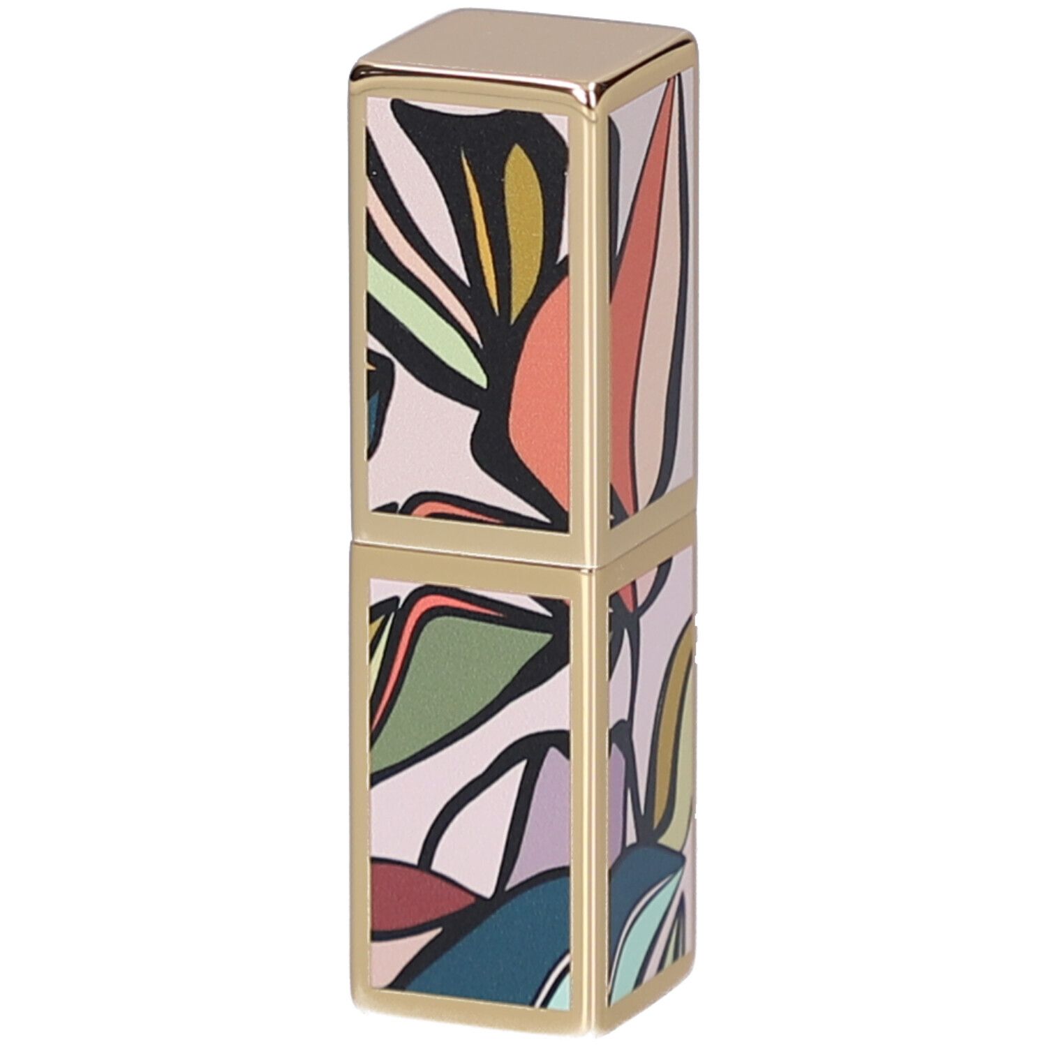 Étui de rouge à lèvres avec motif floral et détails dorés. Le mot BABOR est clairement visible.