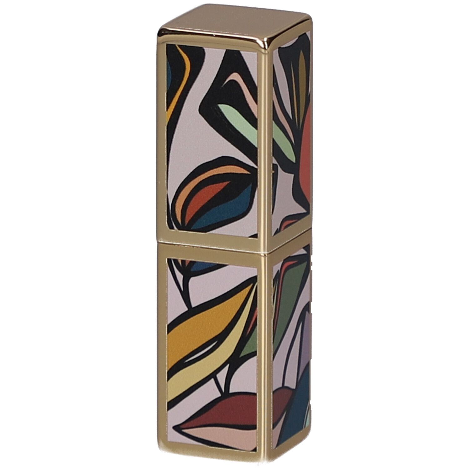 Étui de rouge à lèvres avec motif floral et détails dorés. Le mot BABOR est clairement visible.