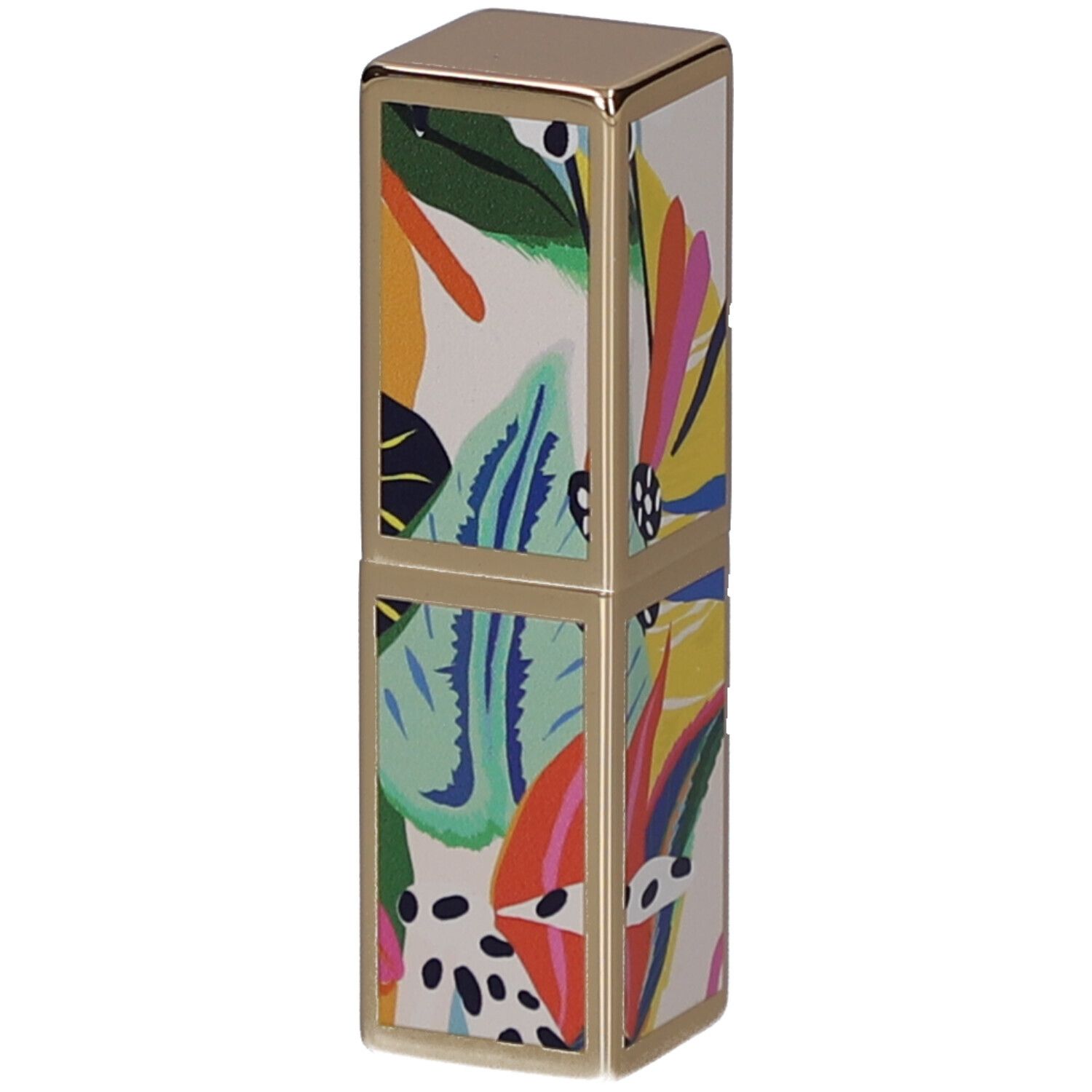 Rouge à lèvres BABOR. Boîtier doré avec motif floral. Inscription BABOR. Forme rectangulaire avec couvercle doré.