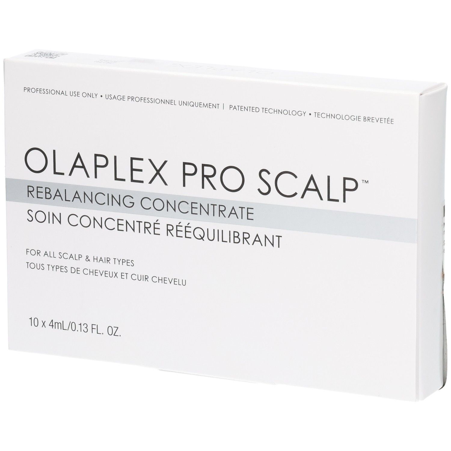 Boîte Olaplex Pro Scalp Rebalancing Concentrate, 10x 4ml. Pour tous types de cuir chevelu et de cheveux.