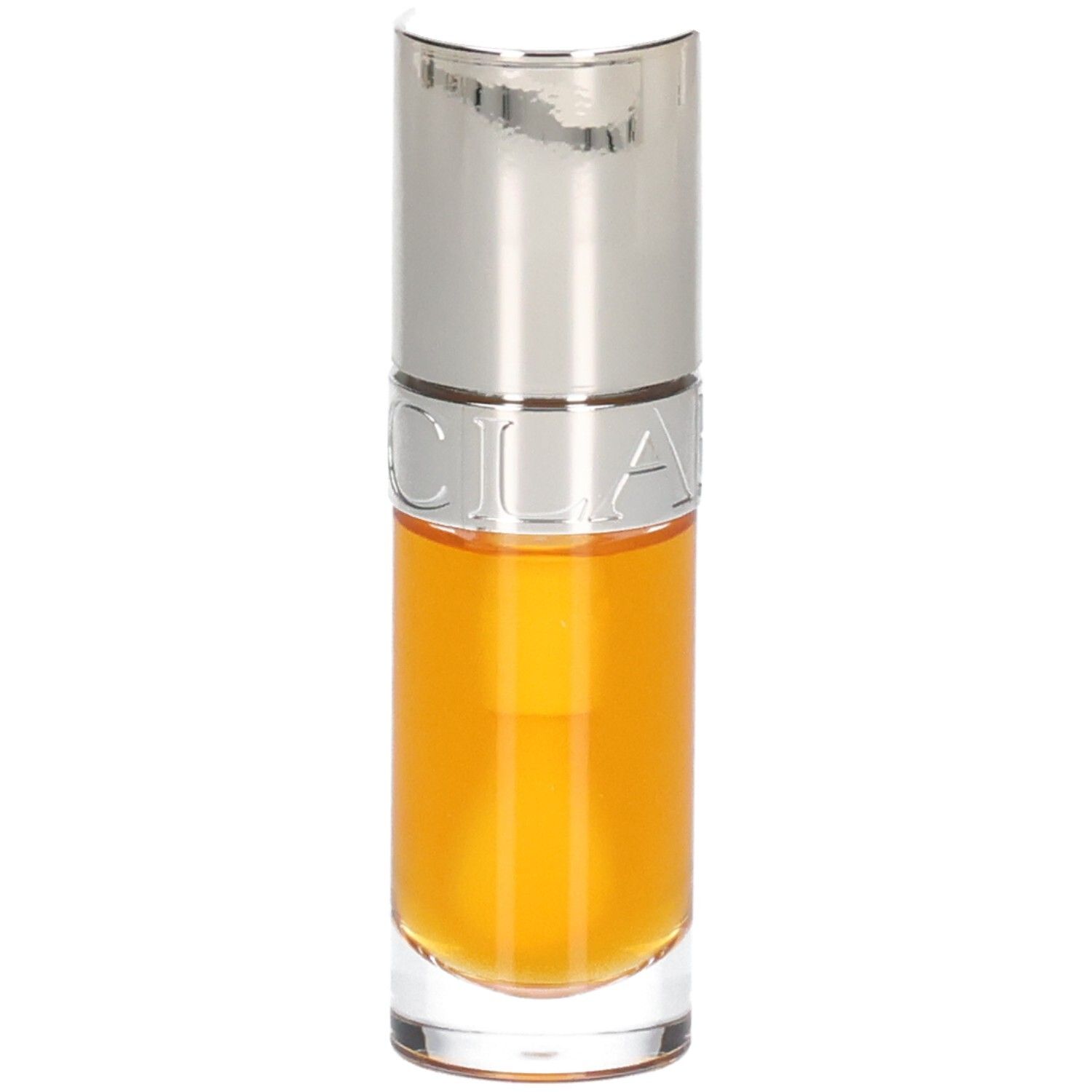 Clarins Lip Comfort Oil 01 - Honey dans un flacon en verre avec un capuchon argenté.