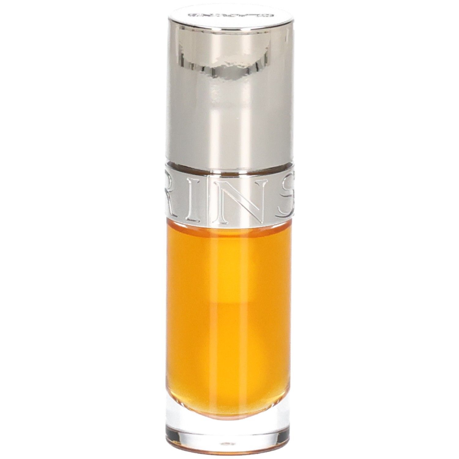 Clarins Lip Comfort Oil 01 - Honey dans un flacon en verre avec un capuchon argenté.