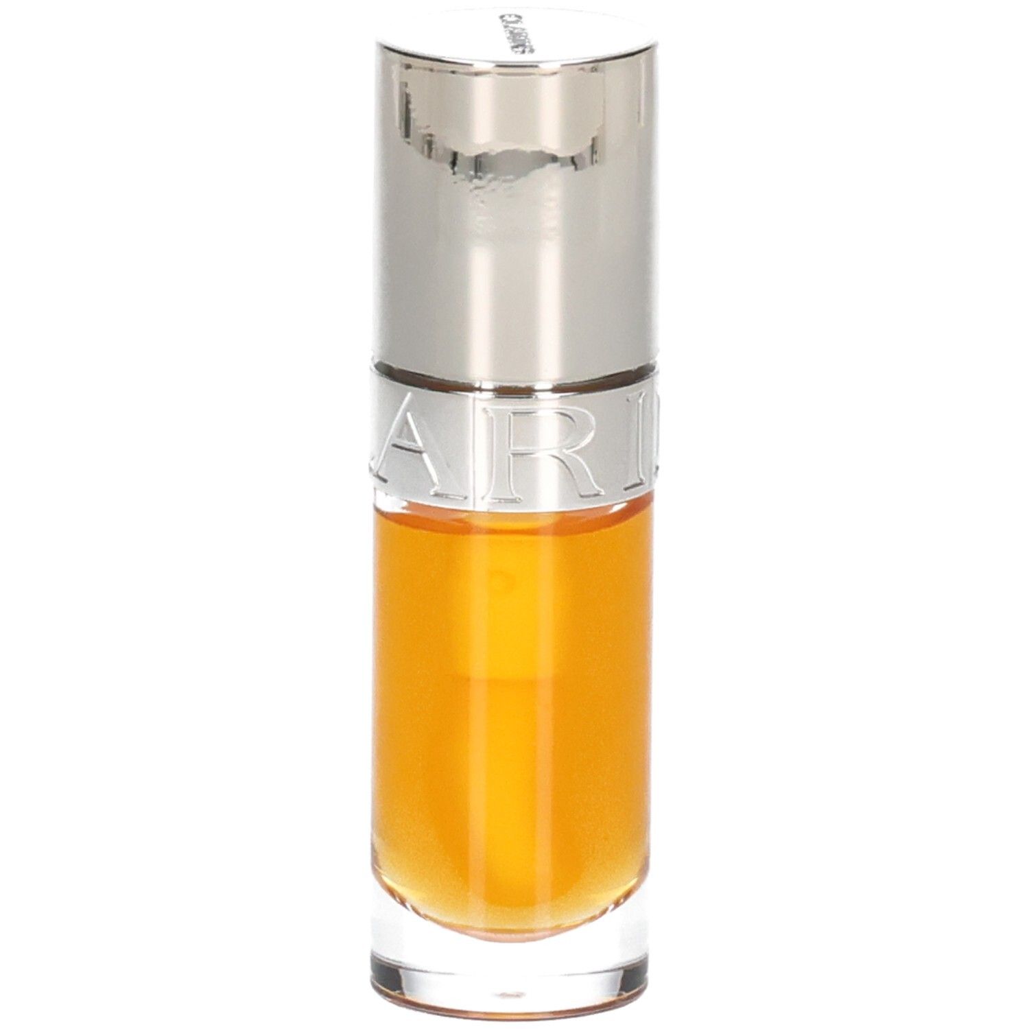 Clarins Lip Comfort Oil 01 - Honey dans un flacon en verre avec un capuchon argenté.