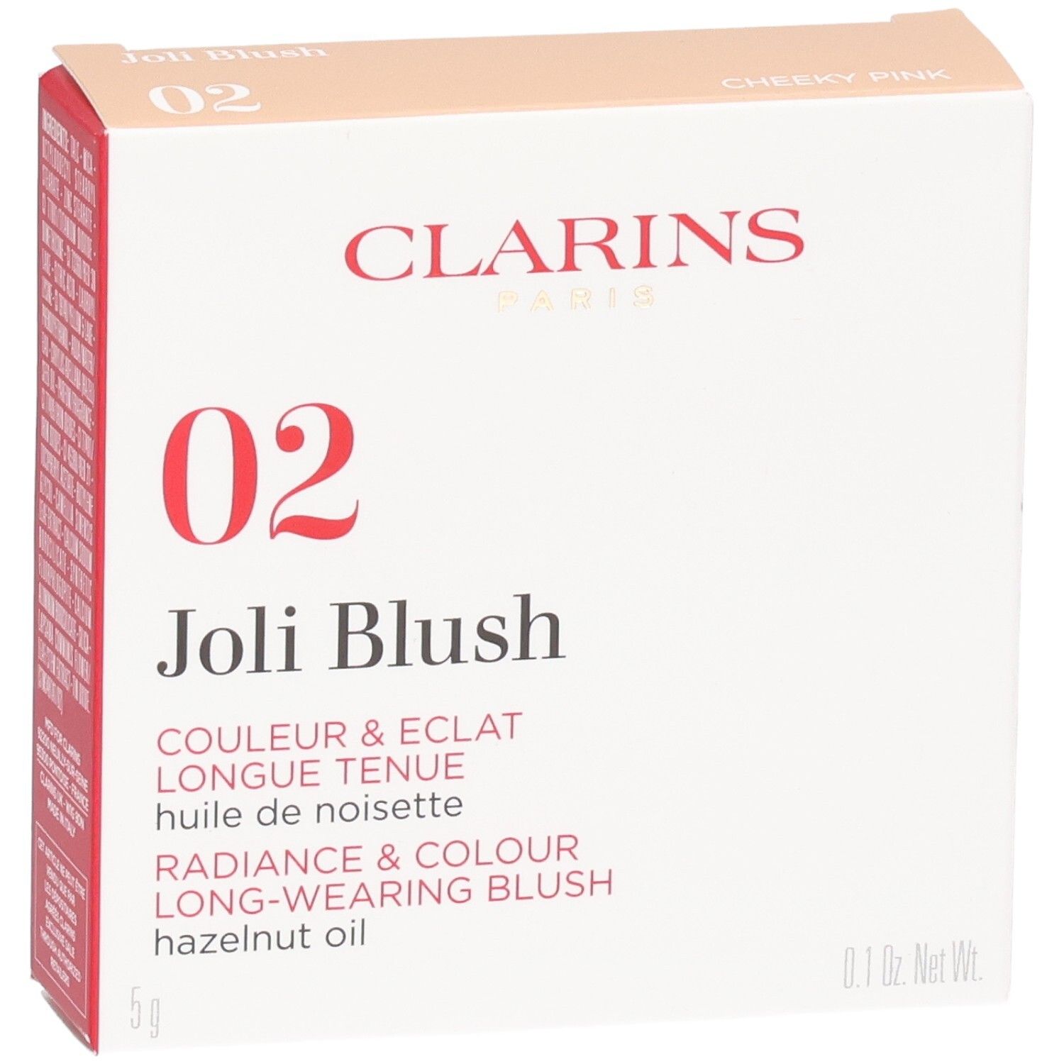 Clarins Joli Blush, N°02 Cheeky Pink, Blush poudre à l'huile de noisette, 5g.