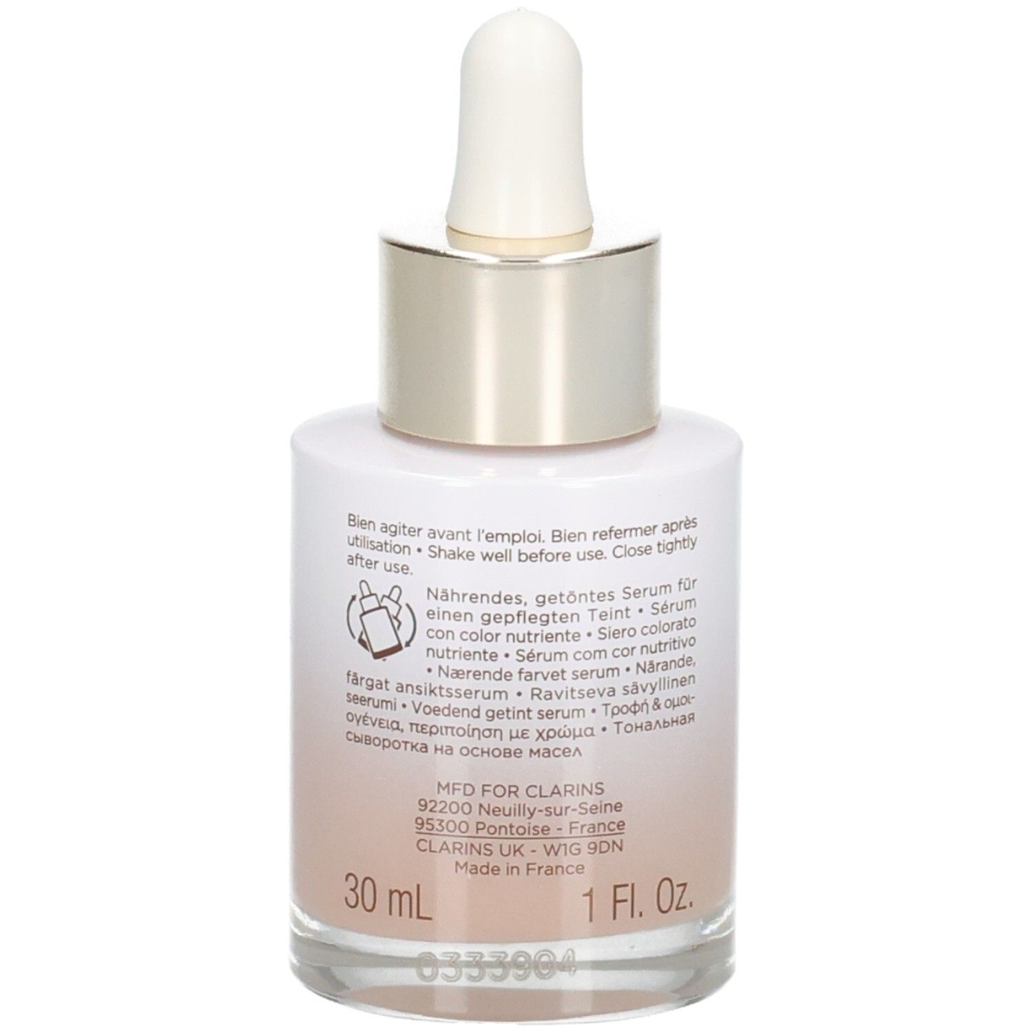 Flacon Clarins Tinted Oleo-Serum avec pipette, 30 ml, teinte 02.5.