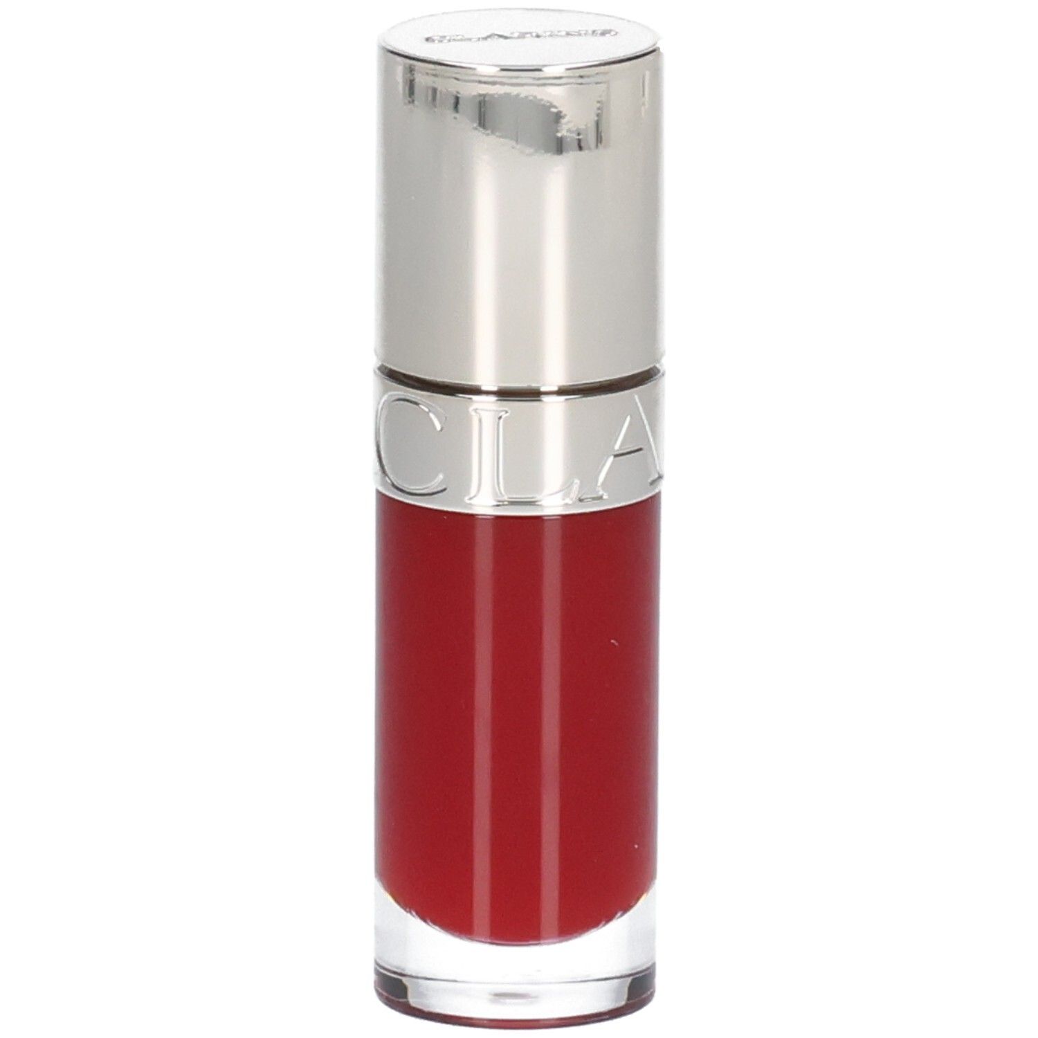 Clarins Lip Comfort Oil 03 - Cherry dans un flacon transparent avec un capuchon argenté.