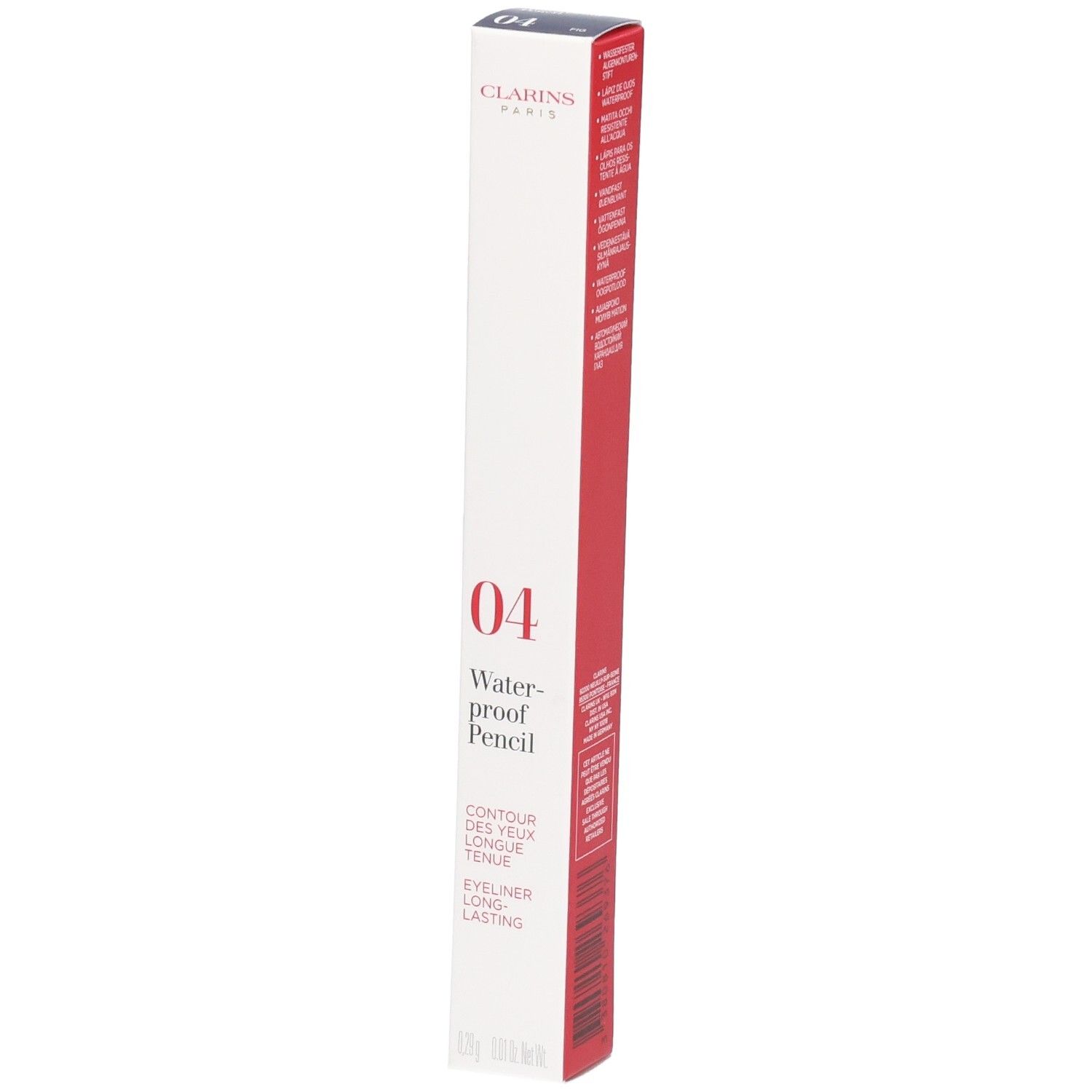 Clarins Waterproof Eye Pencil 04 Fig emballage. Crayon yeux longue tenue.