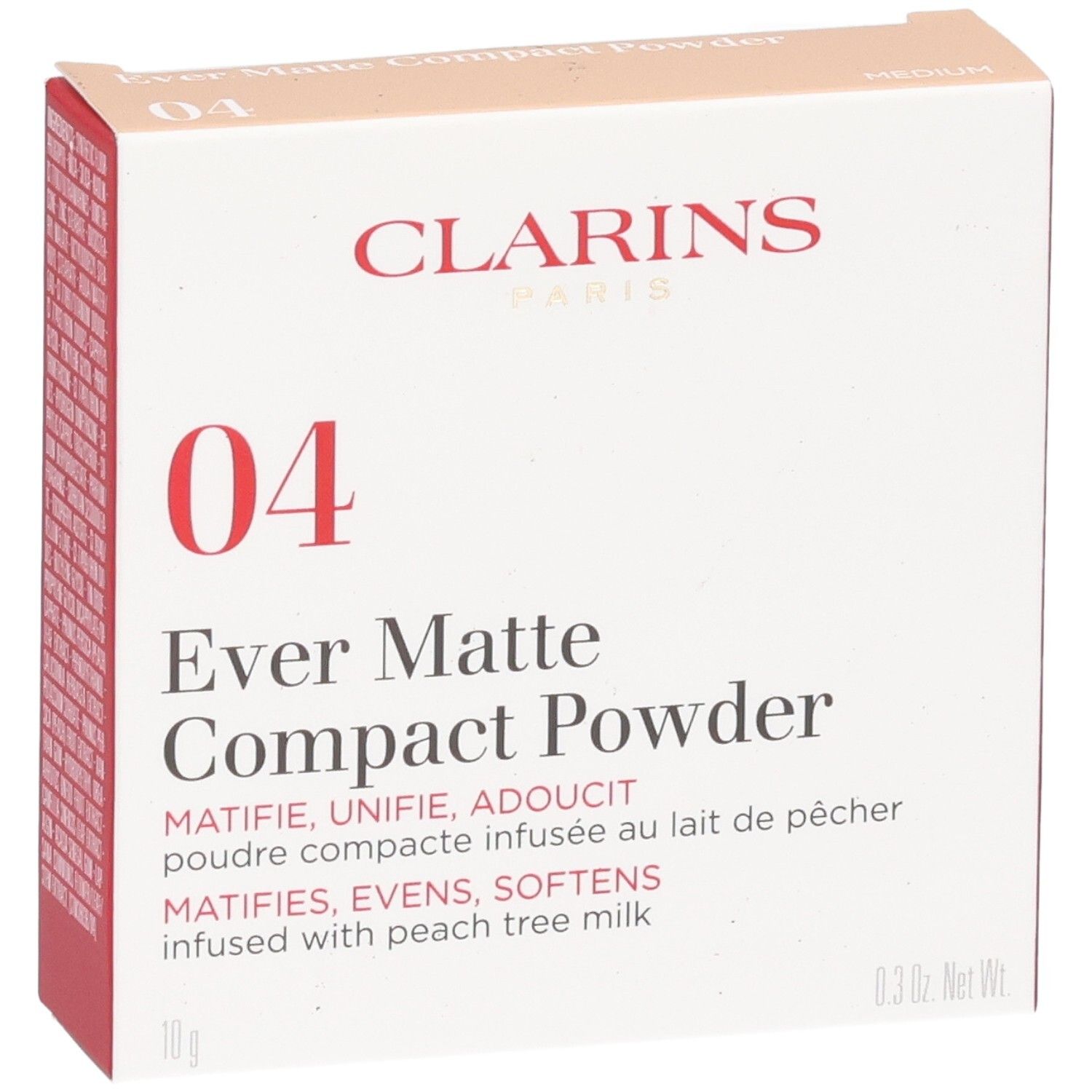 Clarins Ever Matte Compact Powder 04 Medium emballage extérieur.