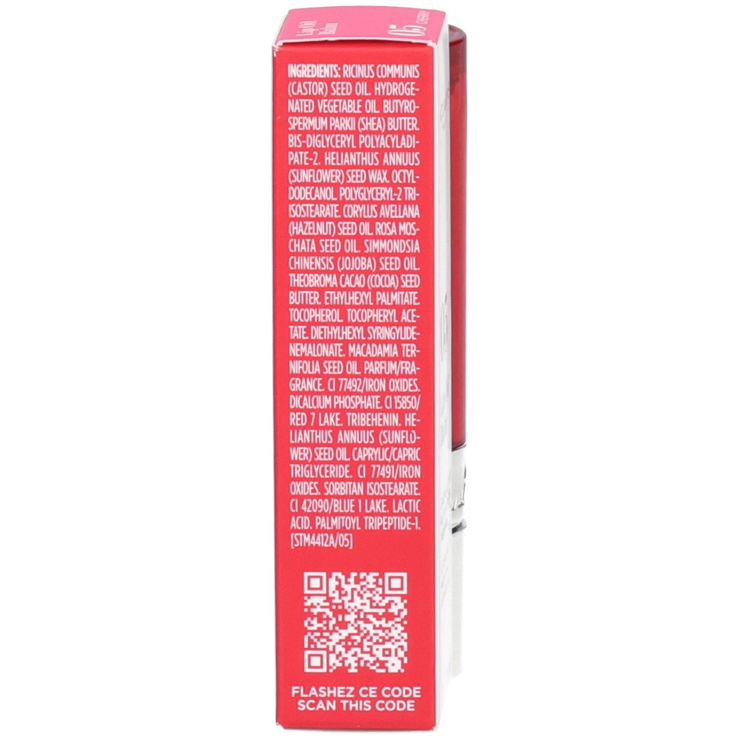 Ingrédients du Clarins Lip Balm Oil 05 sur la boîte.