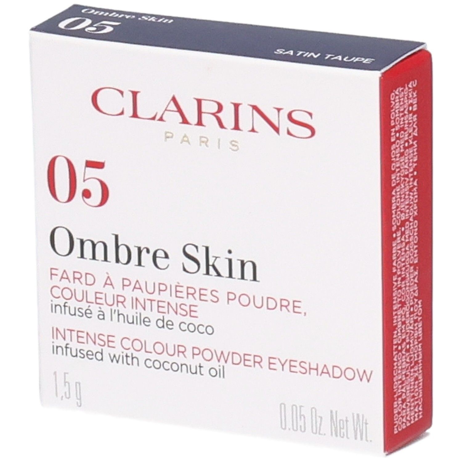 Clarins Ombre Skin fard à paupières 05 Satin Taupe en boîte.