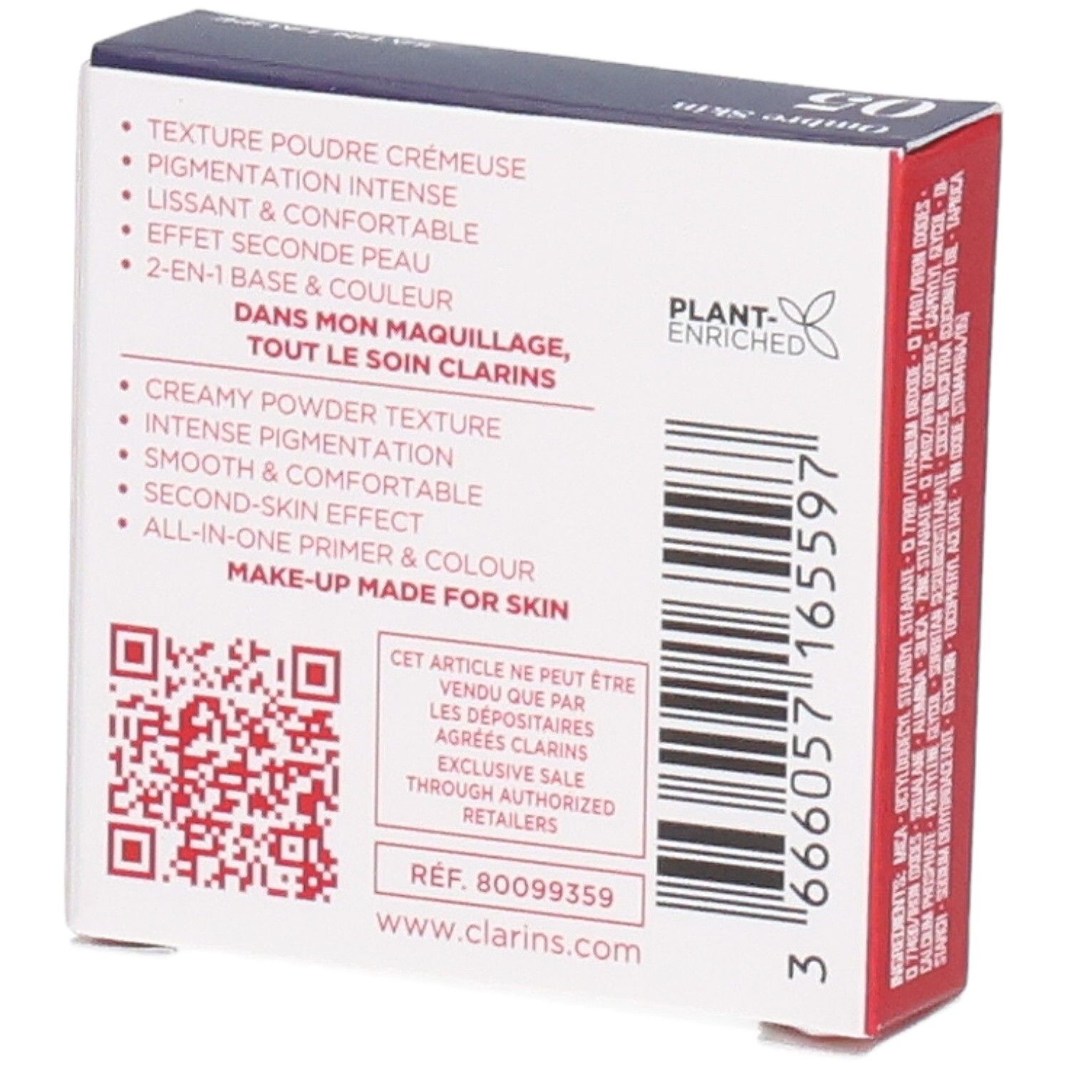 Clarins Ombre Skin fard à paupières 05 Satin Taupe, arrière de la boîte.