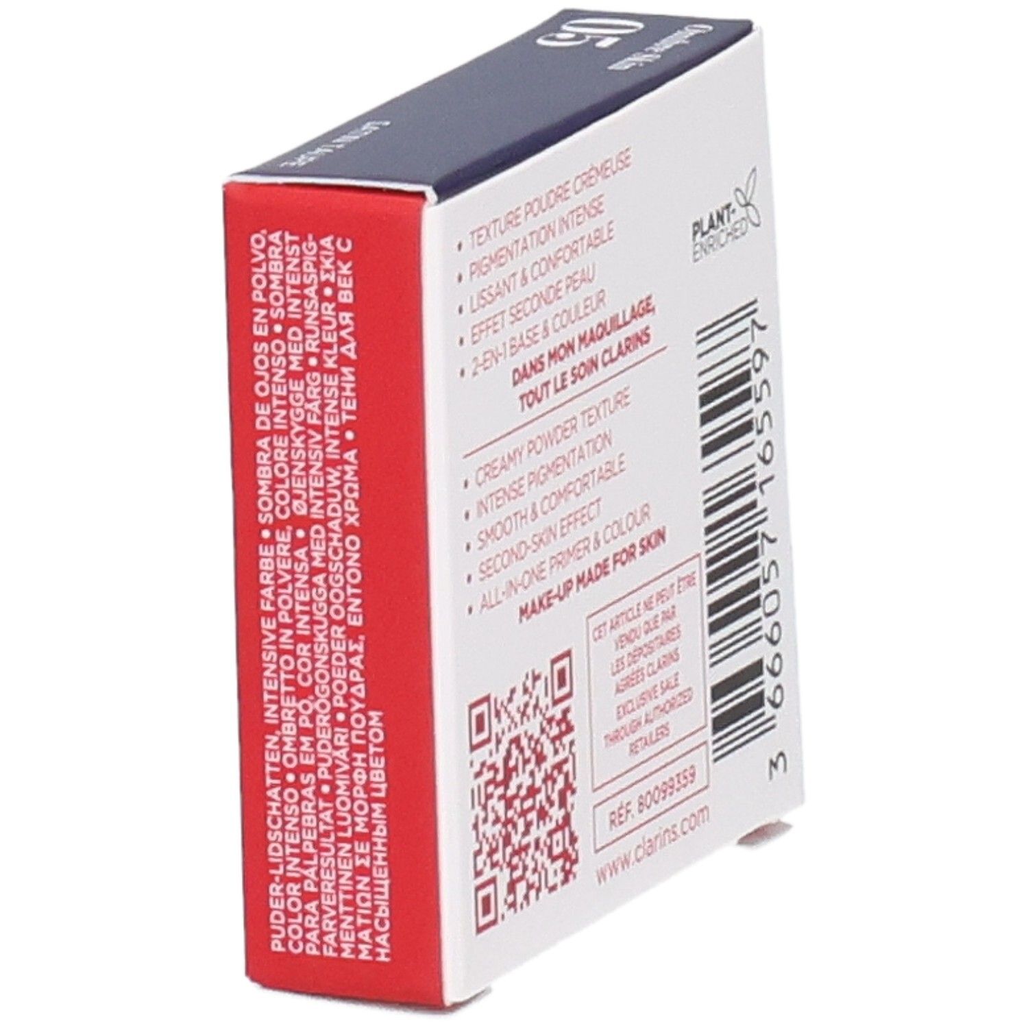 Clarins Ombre Skin fard à paupières 05 Satin Taupe, vue latérale de la boîte.