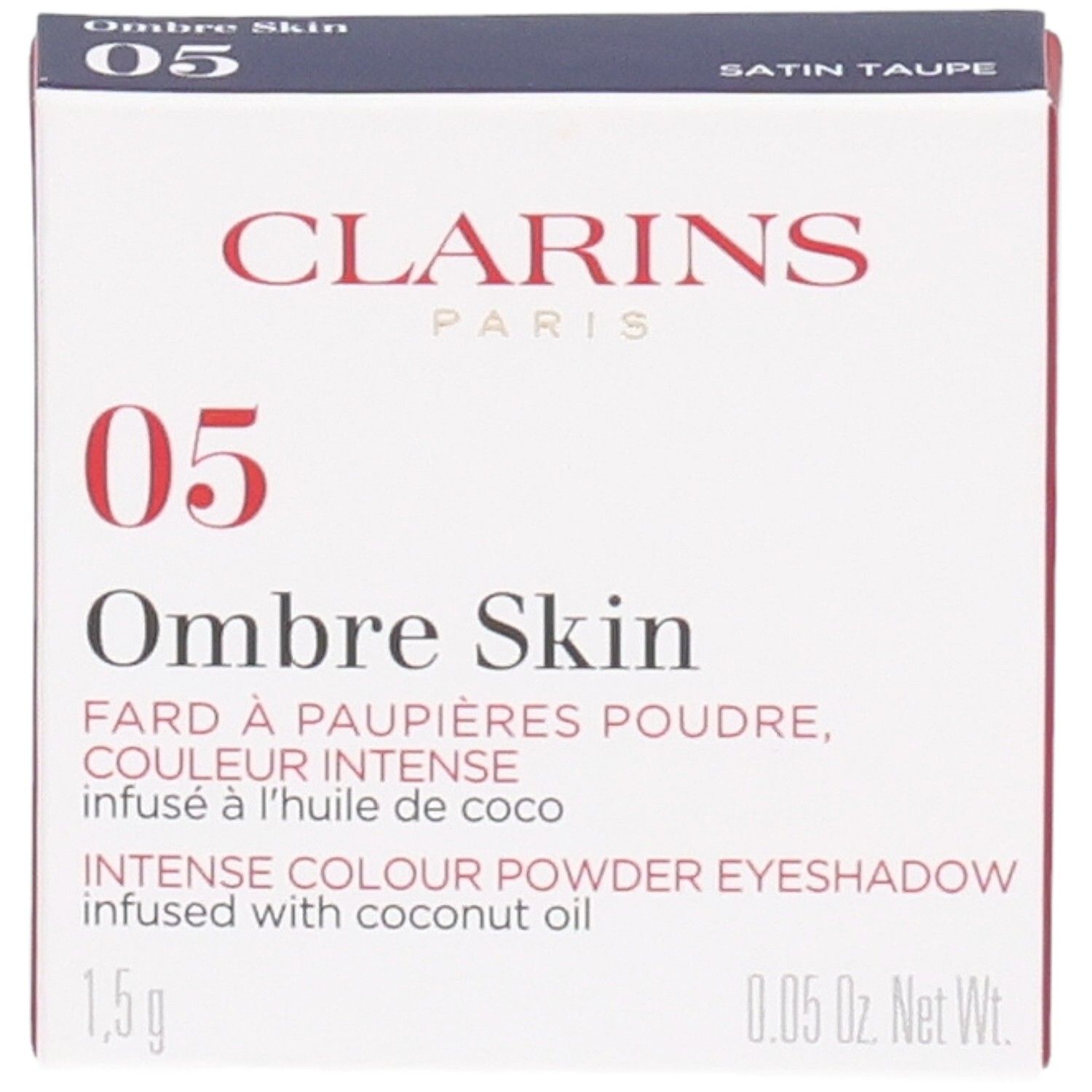 Clarins Ombre Skin fard à paupières 05 Satin Taupe en boîte.