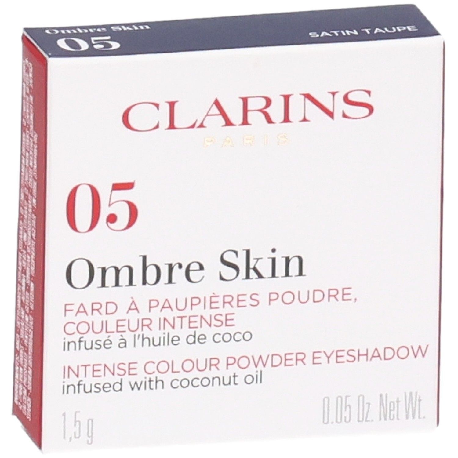 Clarins Ombre Skin fard à paupières 05 Satin Taupe en boîte.