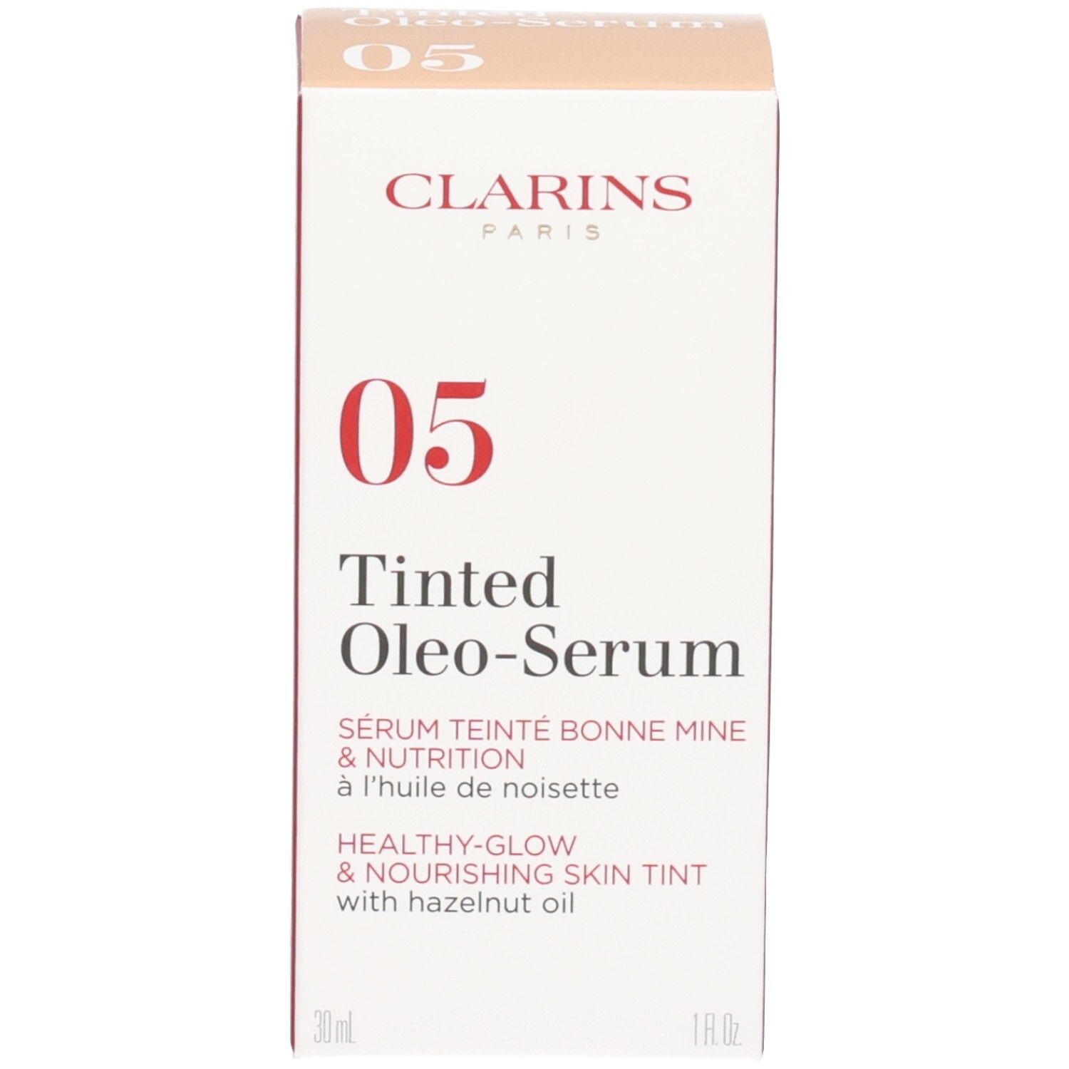 Boîte Clarins Tinted Oleo-Serum, teinte 05.