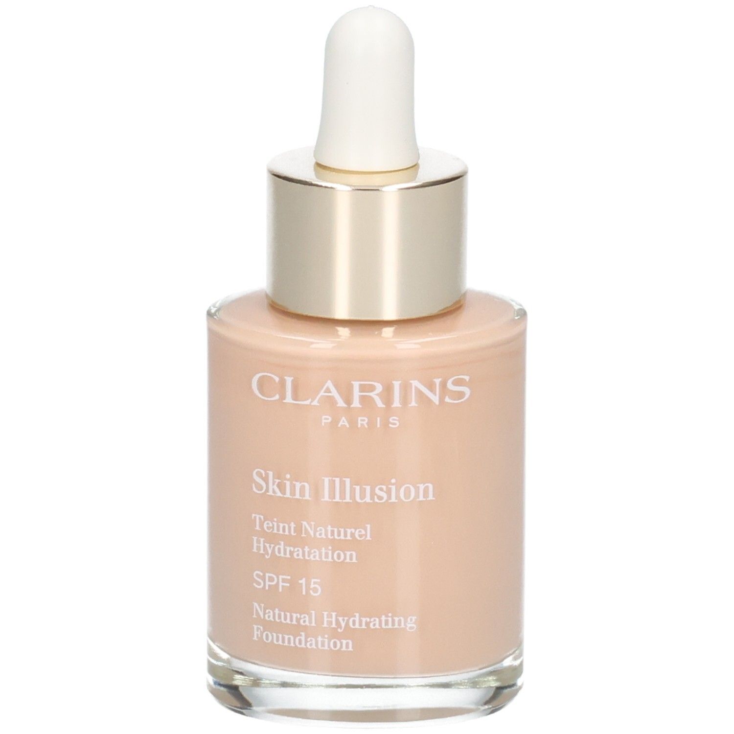 Clarins Skin Illusion Fond de Teint, 107 Beige, avec pipette.
