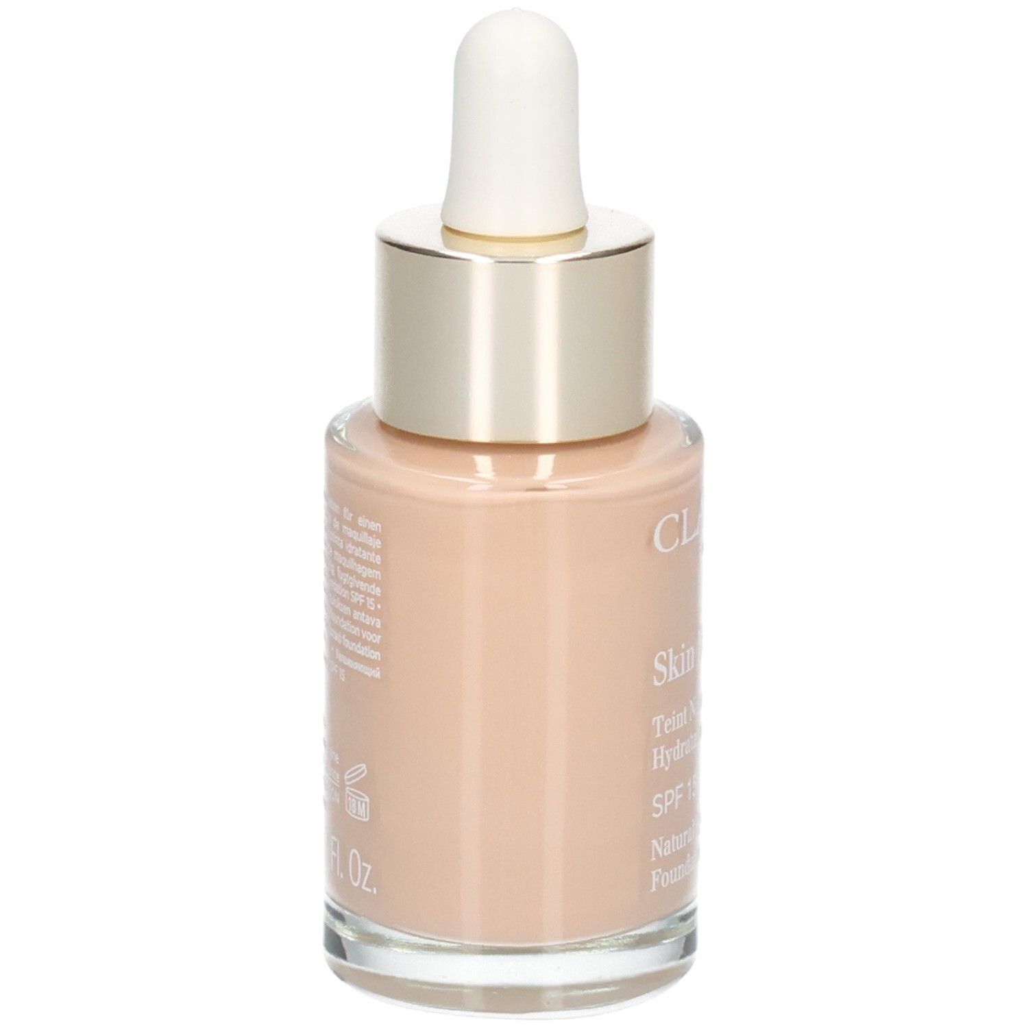 Clarins Skin Illusion Fond de Teint, 107 Beige, dos avec texte.