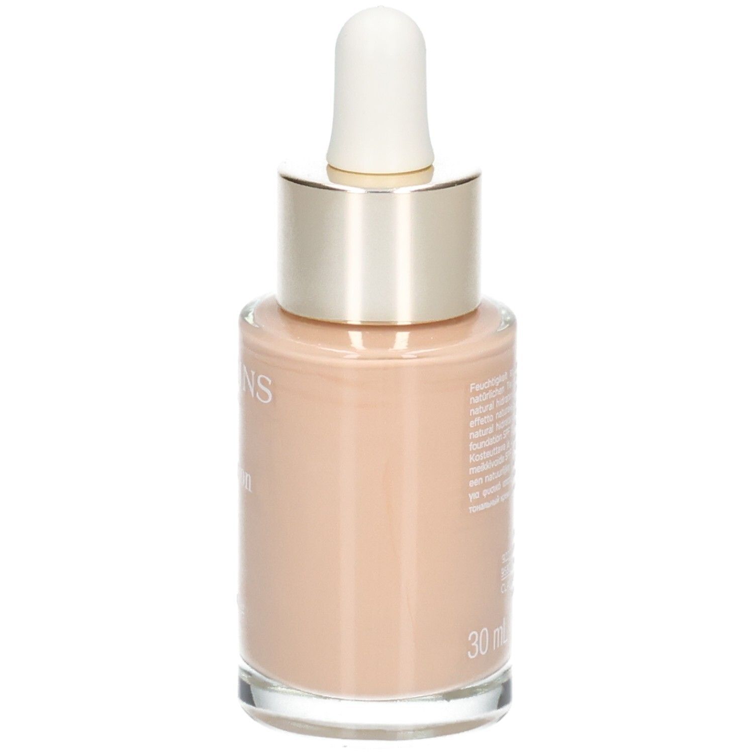 Clarins Skin Illusion Fond de Teint, 107 Beige, flacon avec pipette.