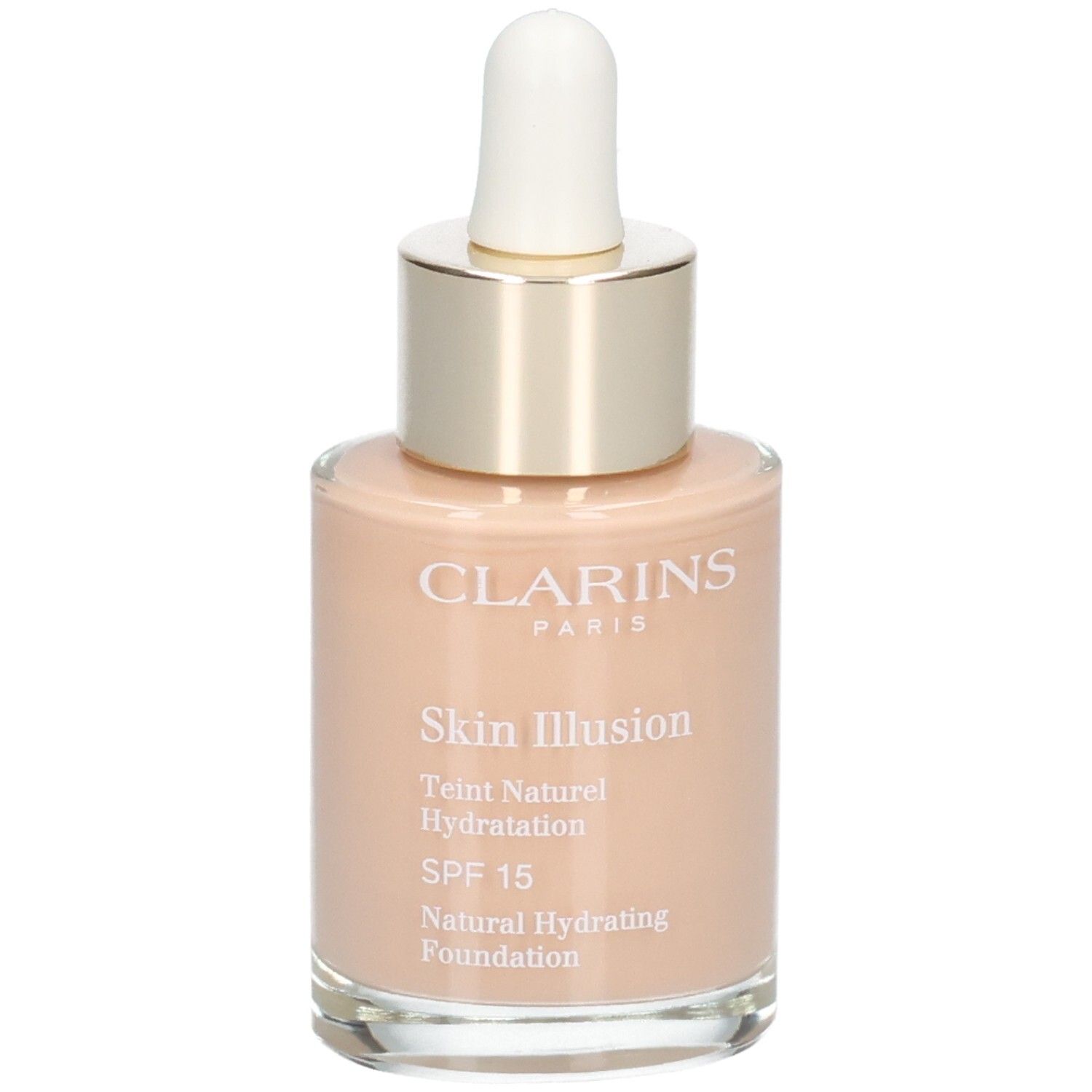 Clarins Skin Illusion Fond de Teint, 107 Beige, avec pipette.
