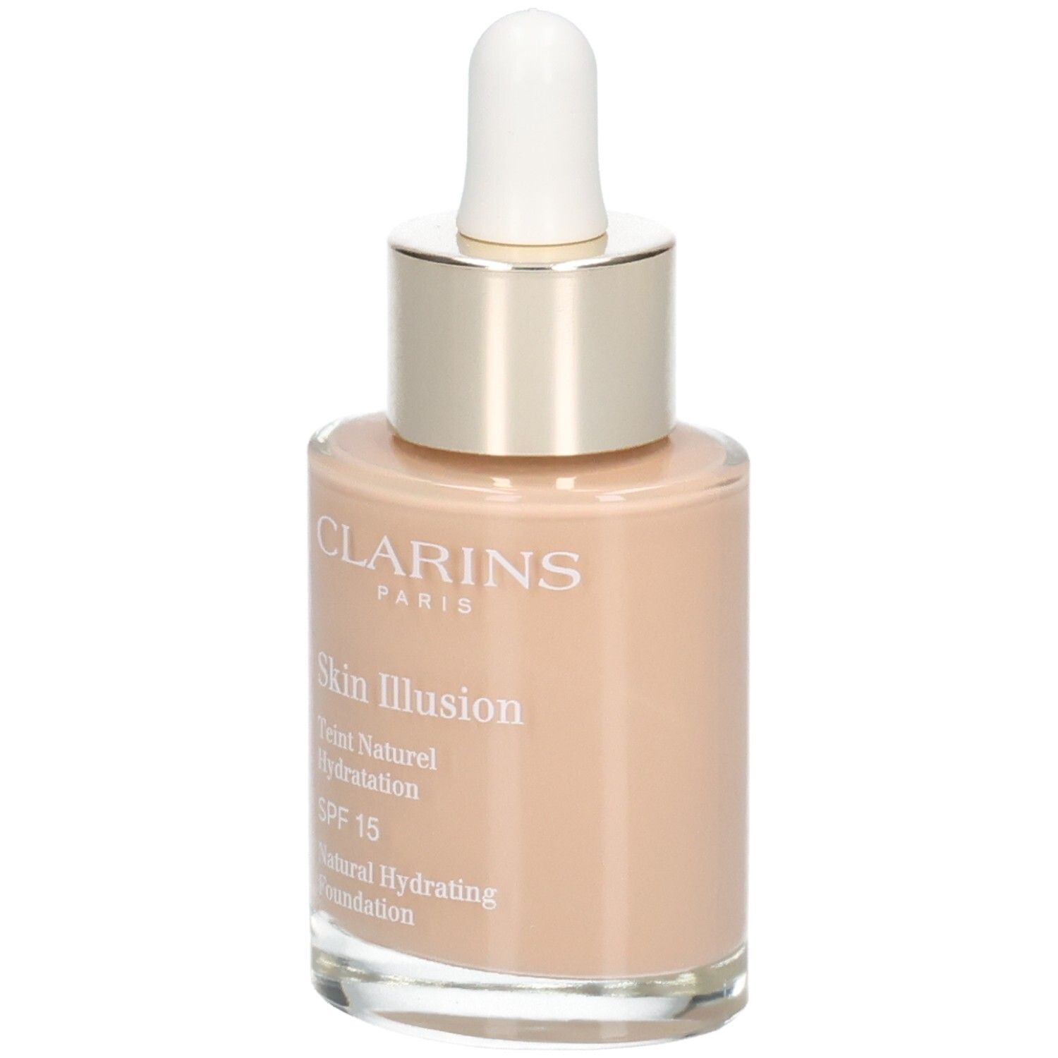 Clarins Skin Illusion Foundation en flacon verre avec pipette. Teinte 108.5 Cashew.