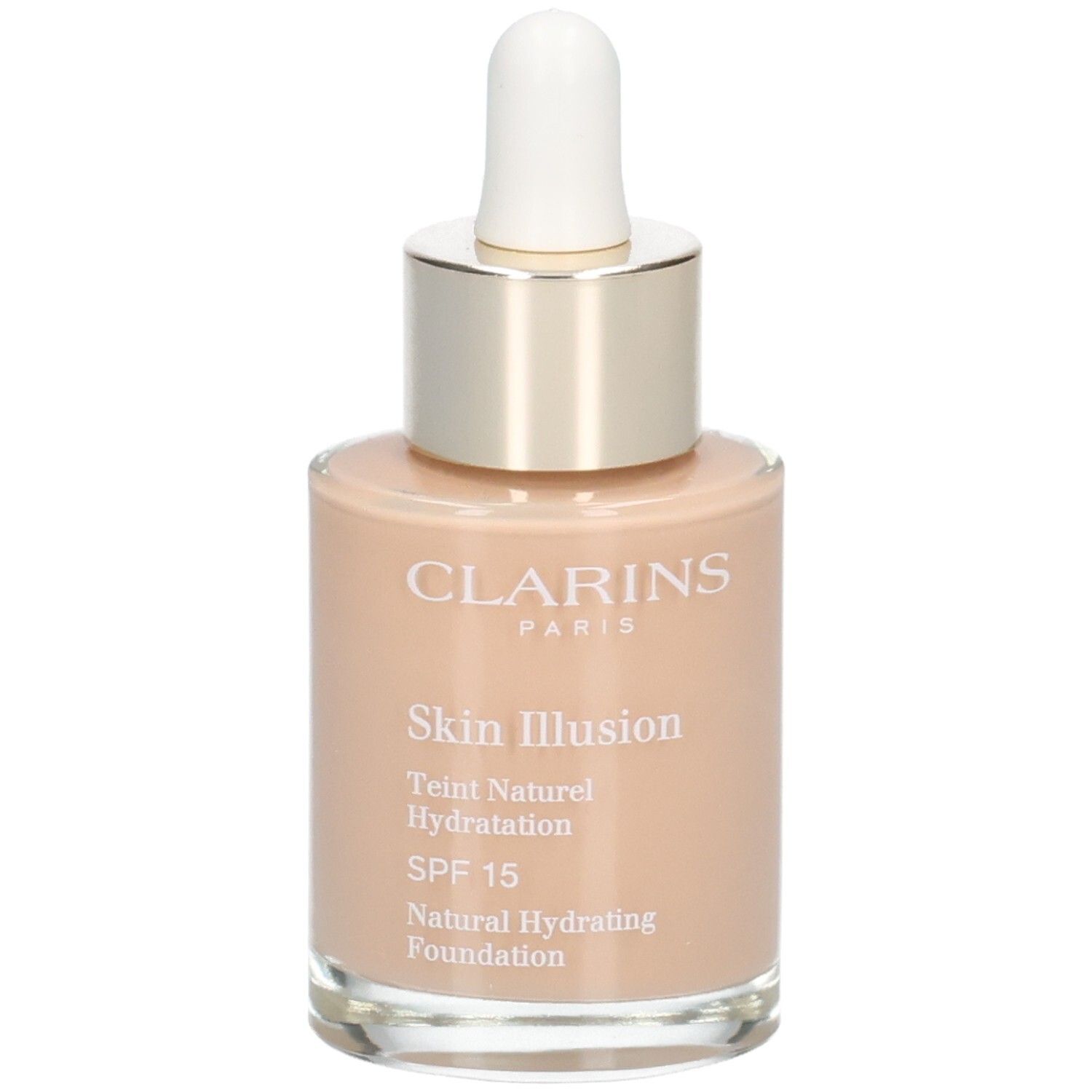 Clarins Skin Illusion Foundation en flacon verre avec pipette. Teinte 108.5 Cashew.