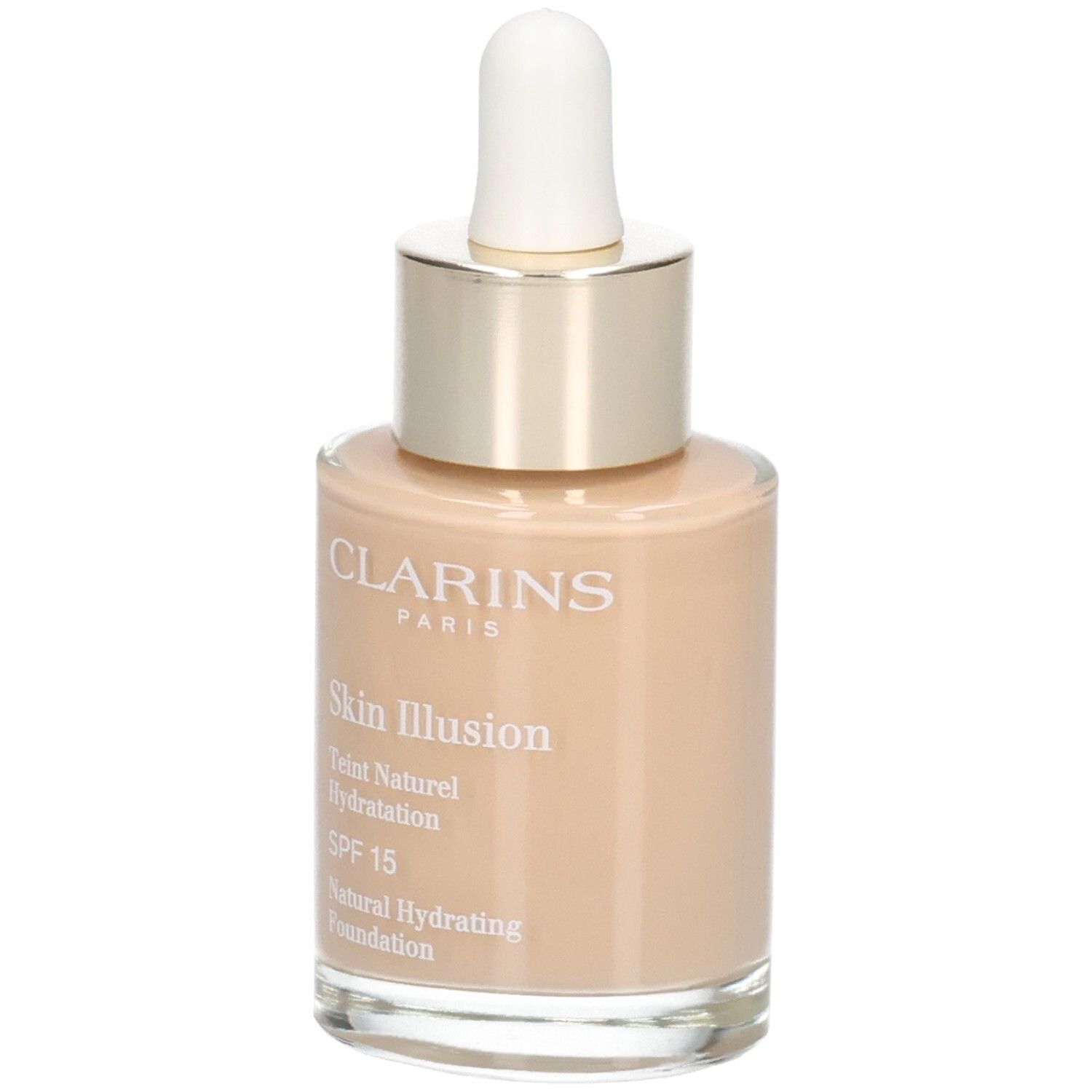 Clarins Skin Illusion fond de teint en flacon verre avec pipette. Teinte 110 Honey.