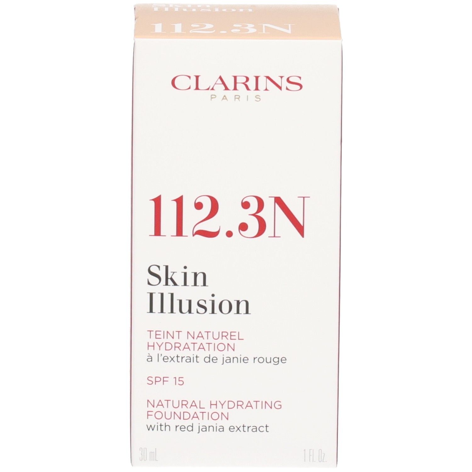 Clarins Skin Illusion Foundation, 112,3N. Emballage. SPF 15.