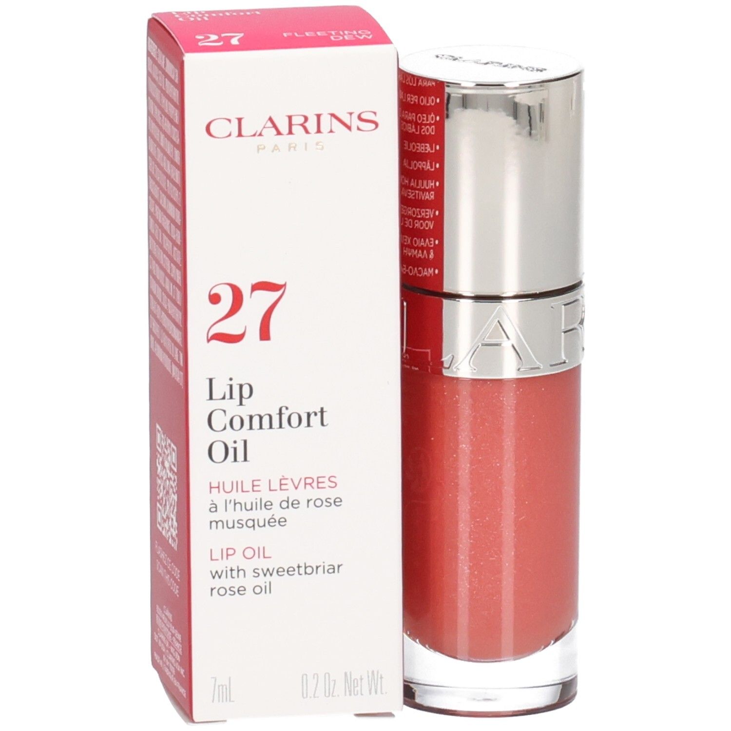 Flacon et emballage Clarins Lip Comfort Oil numéro 27.