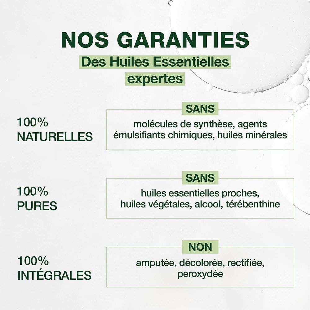 Texte avec garanties : 100% naturel, pur et intégral. Pas de molécules synthétiques, etc.