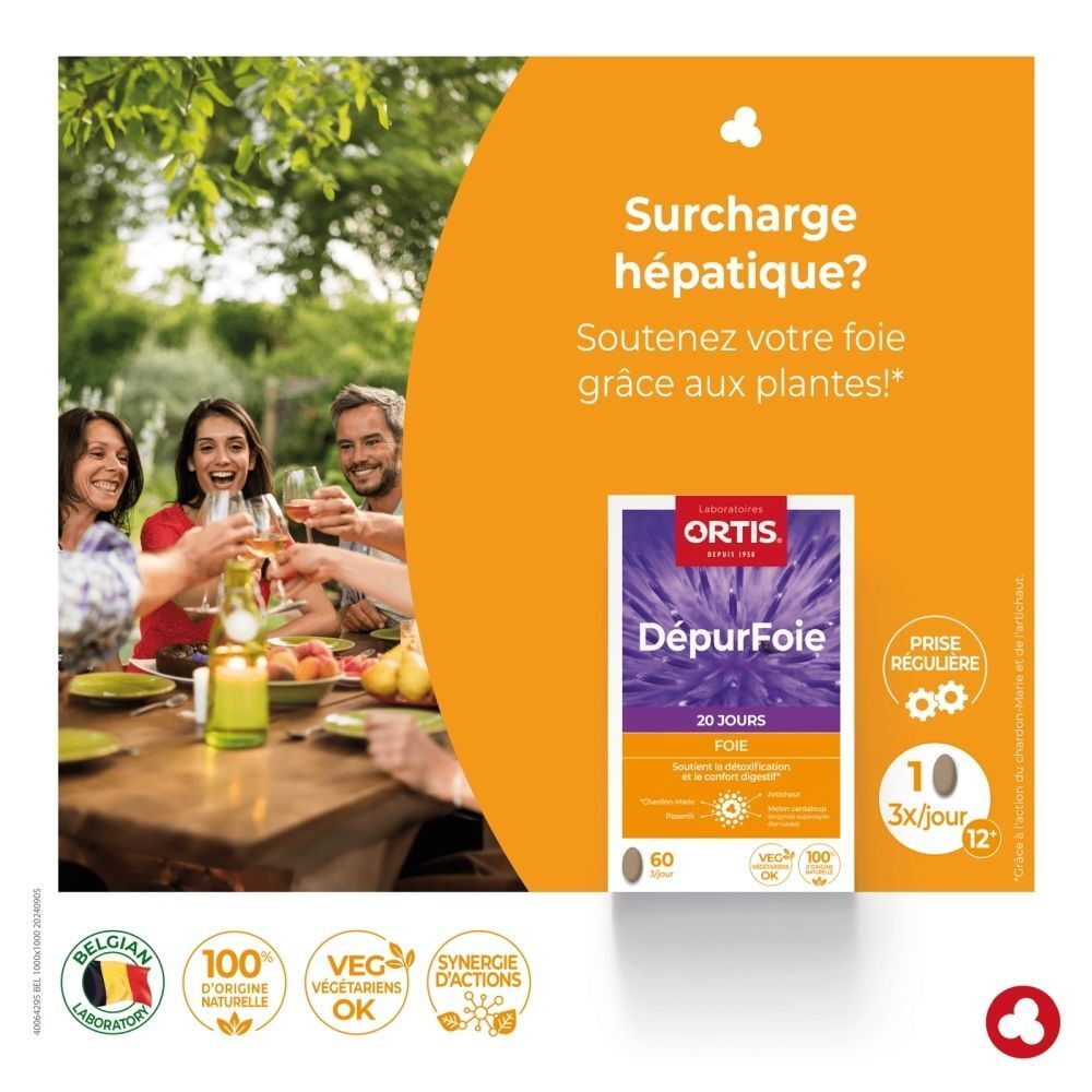 Ortis DepurFoire : Complément alimentaire pour le foie. 20 jours, 3x par jour.